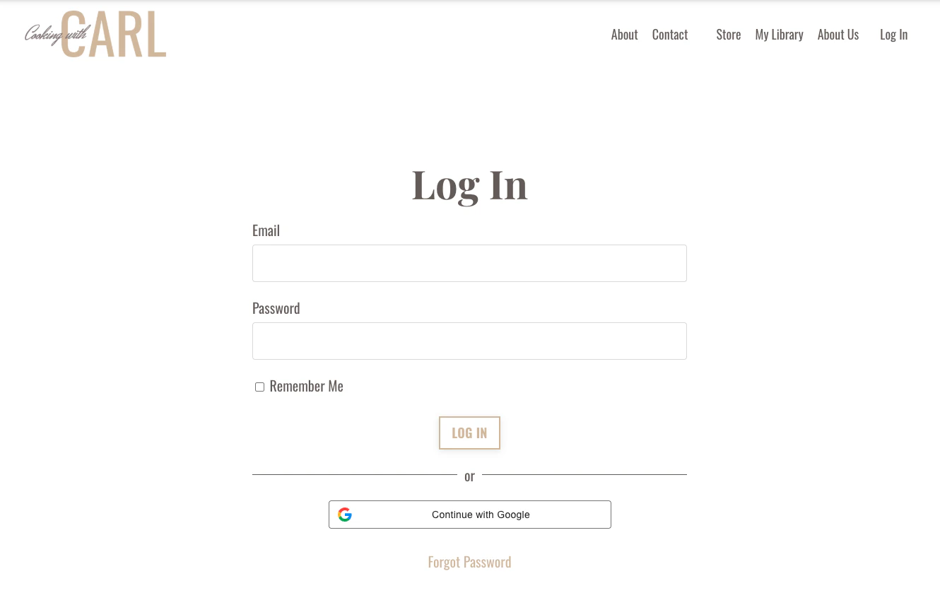 Google sign-in on login page