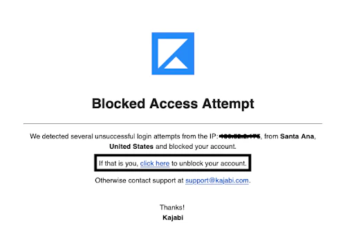 Unblock button in email