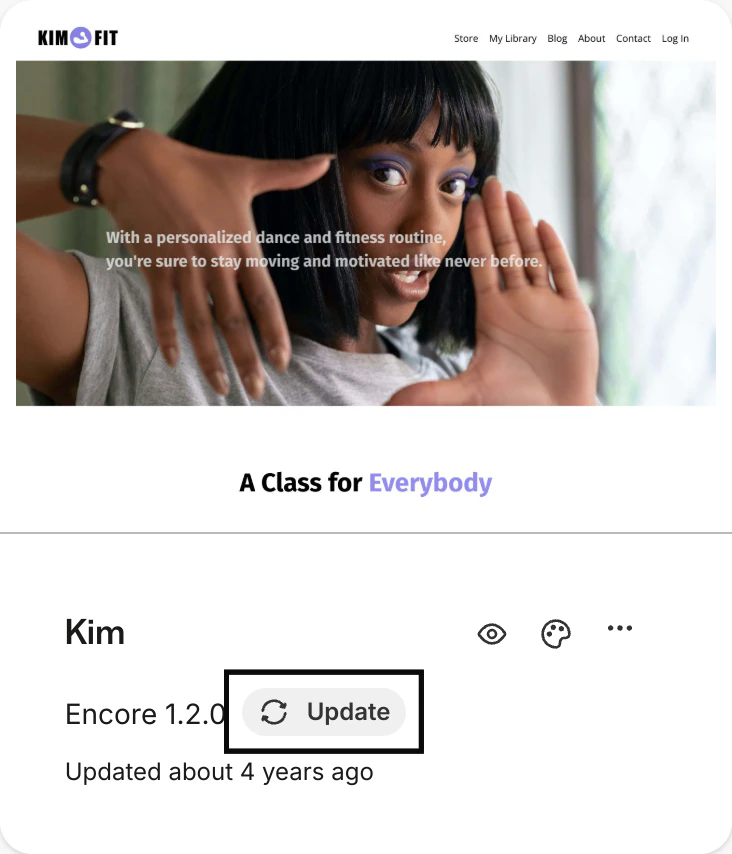 Update template button
