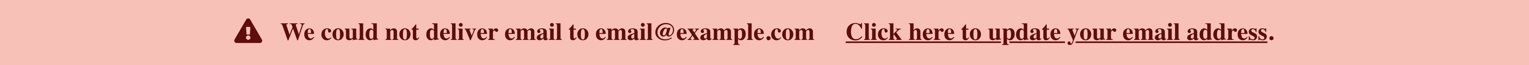 Email delivery error message