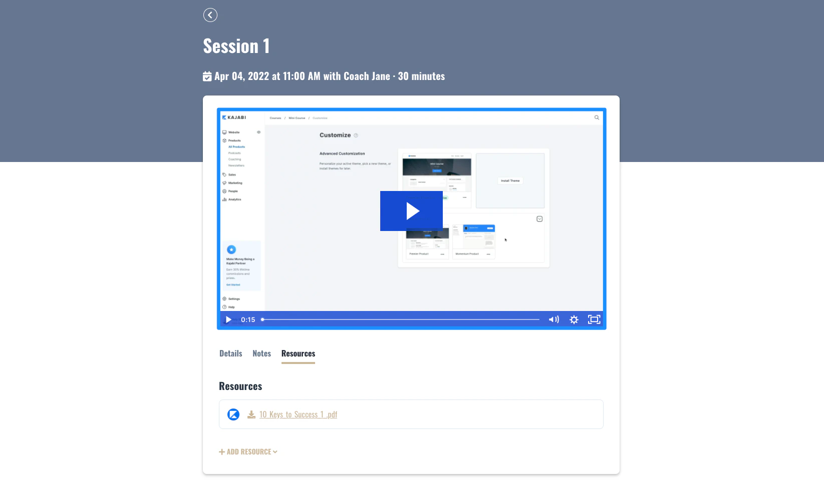 Recorded Coaching Session