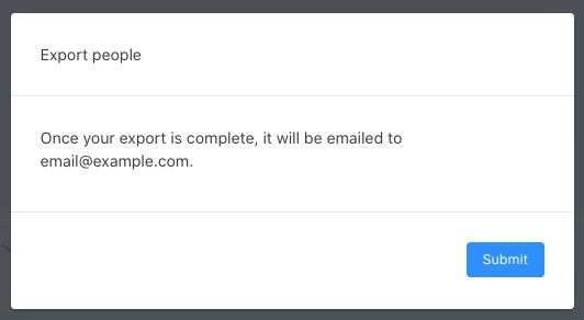 Export confirmation