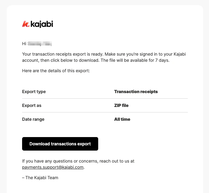 Export email