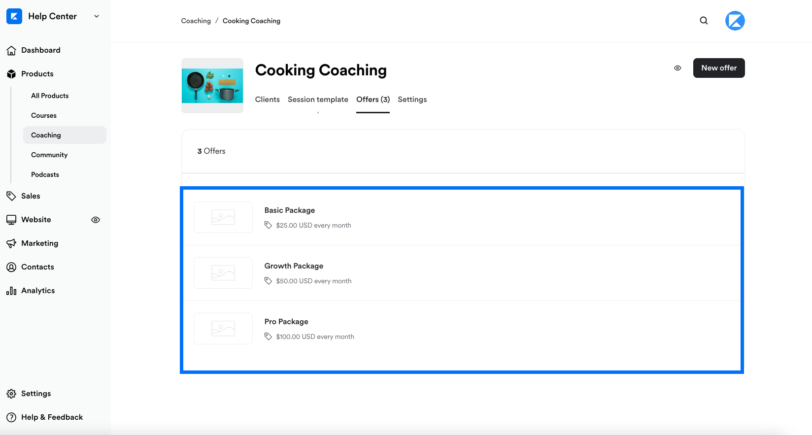 Create Multiple Offers