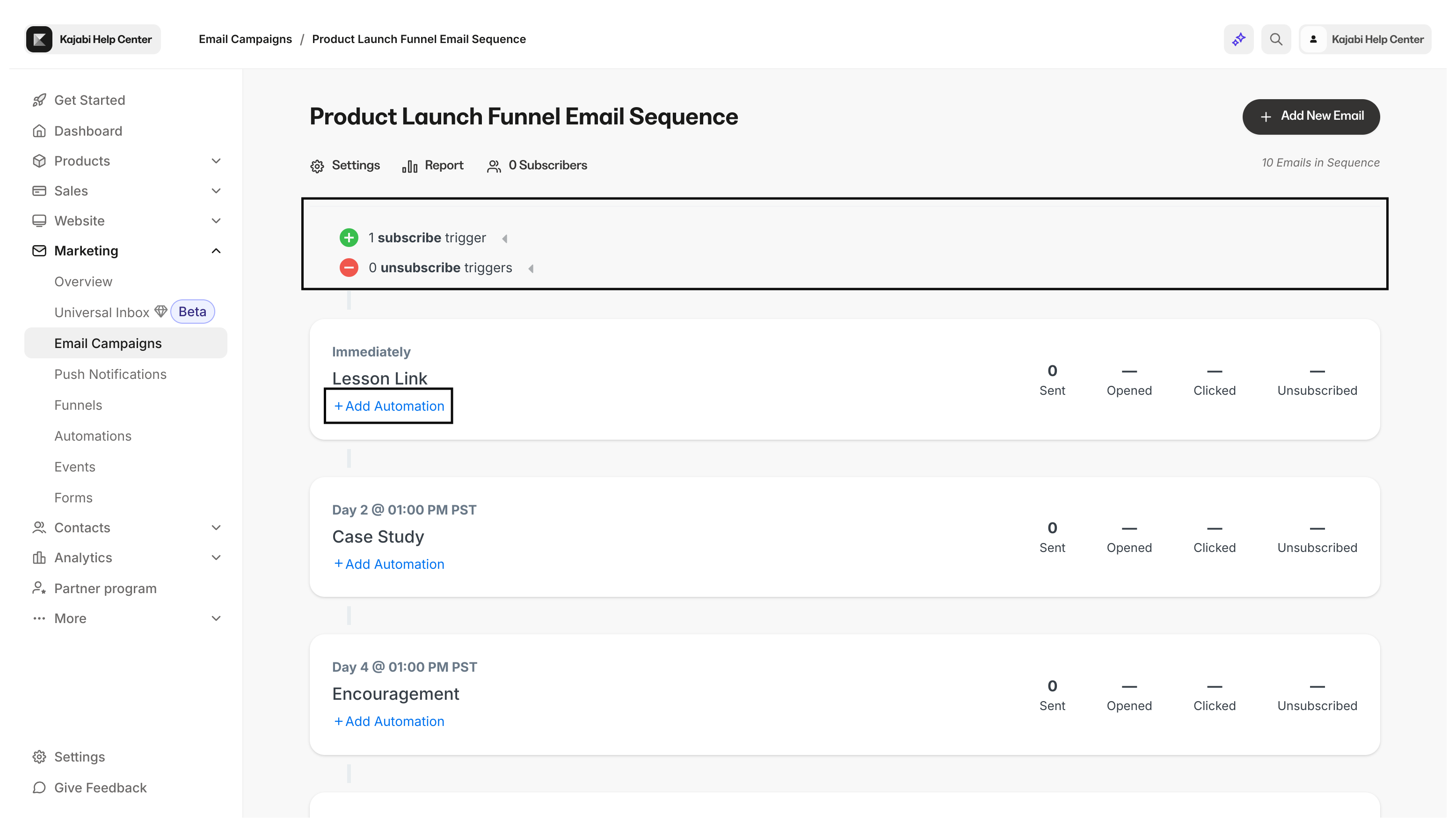 Email Sequence automation