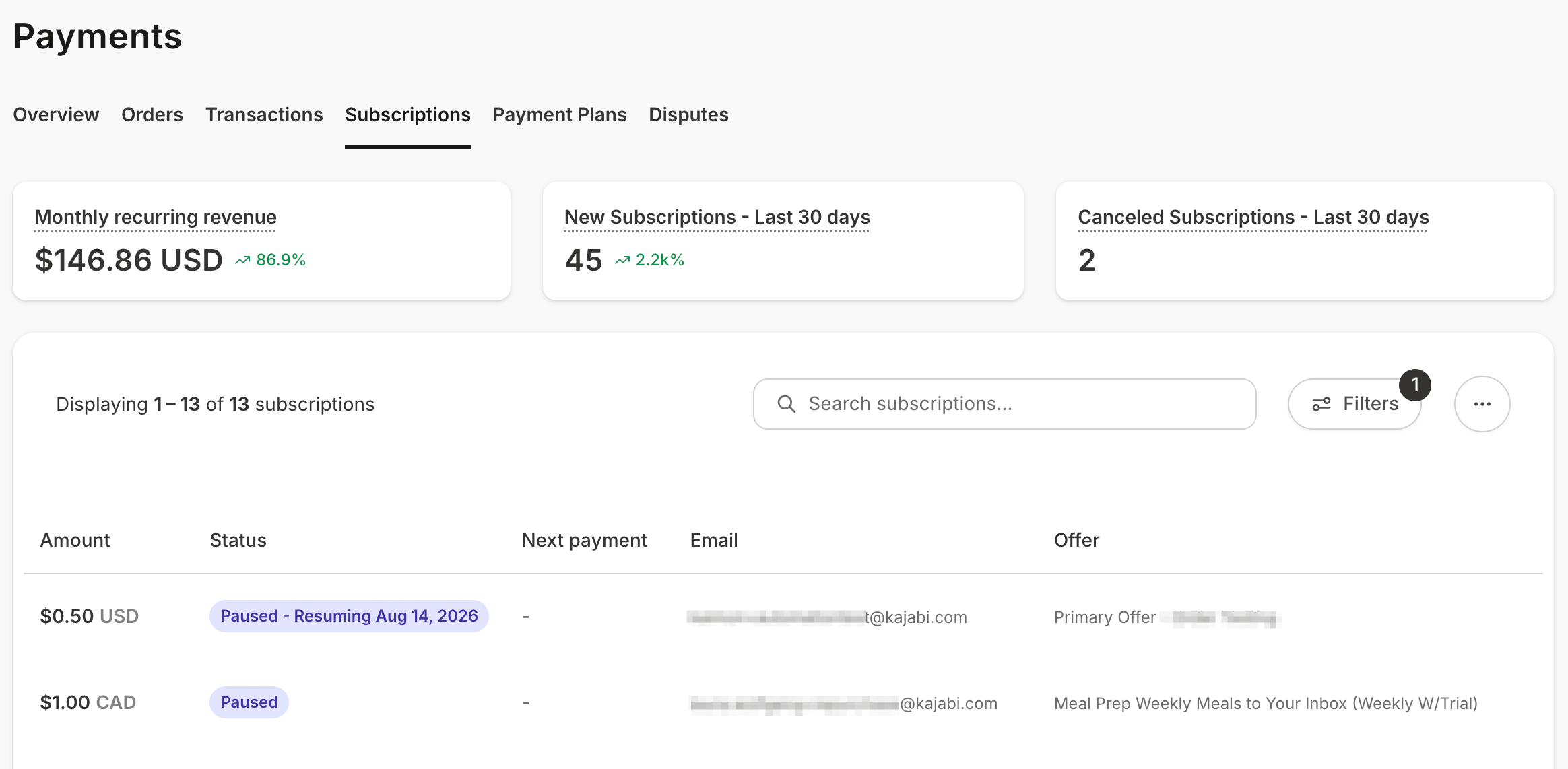 Status And Subscriptions