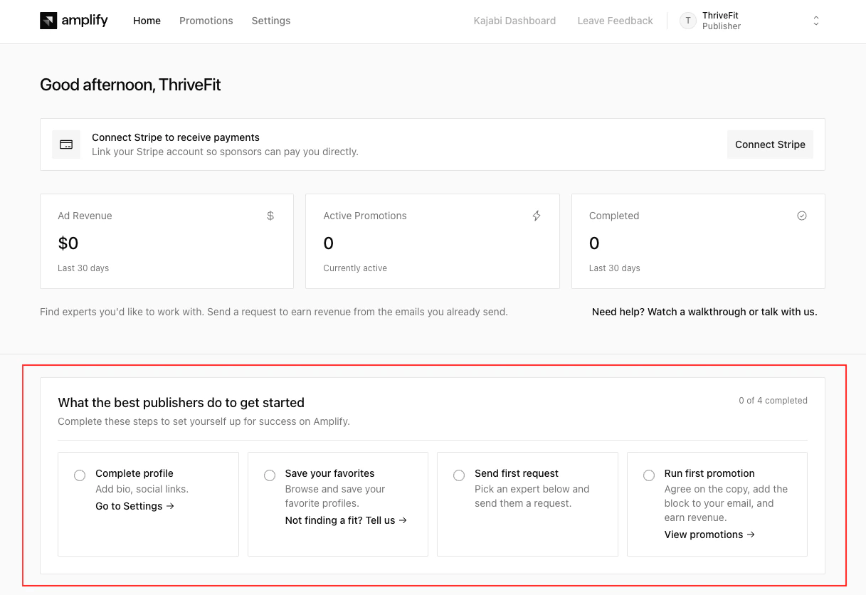 Amplify Activation Checklist
