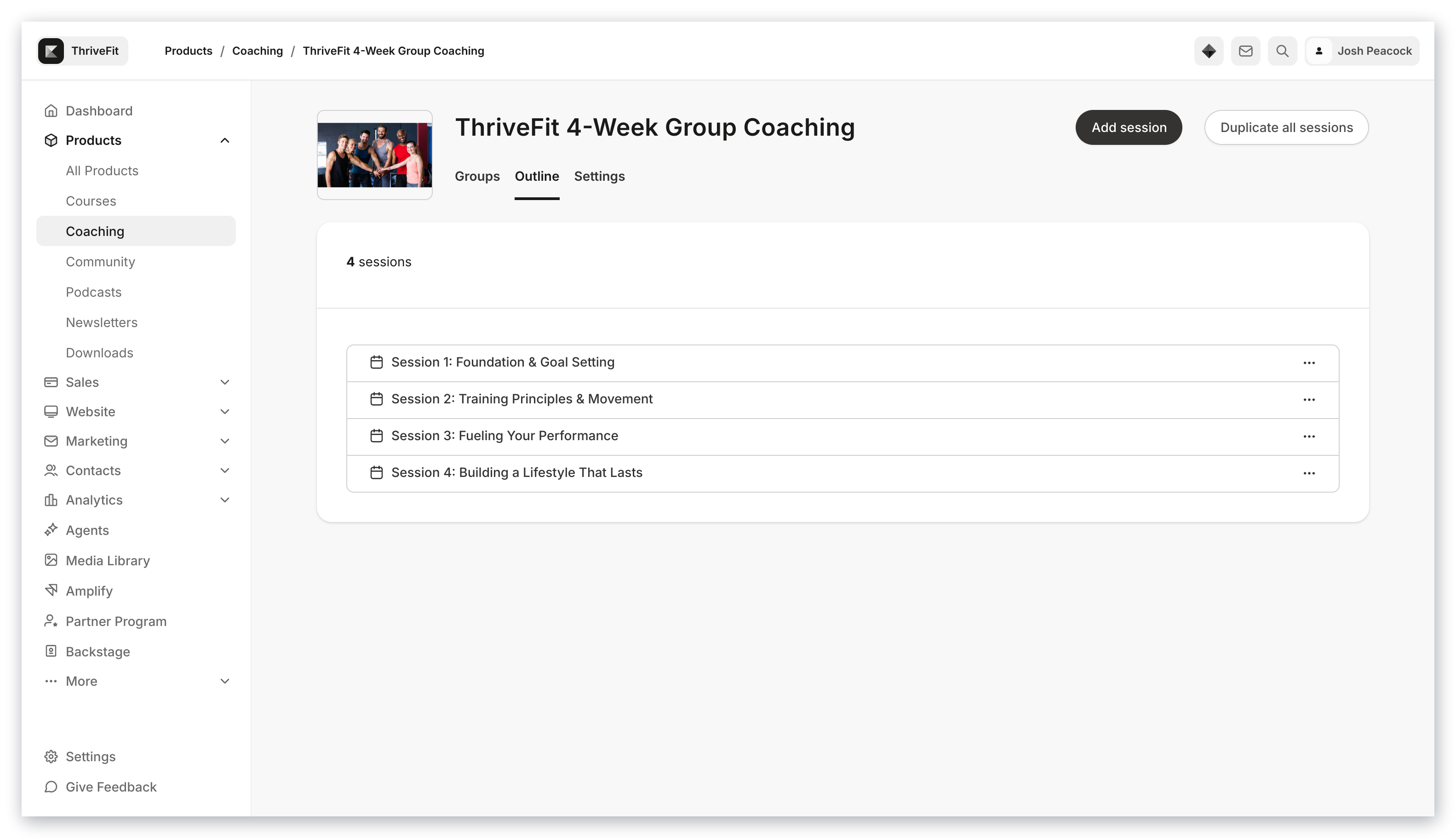 Coaching Product Example