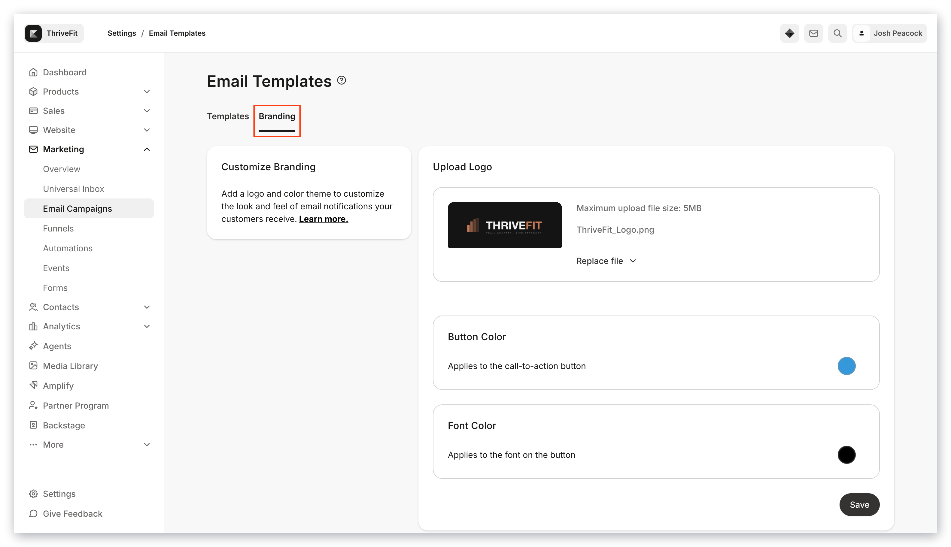 Brand logo in email templates
