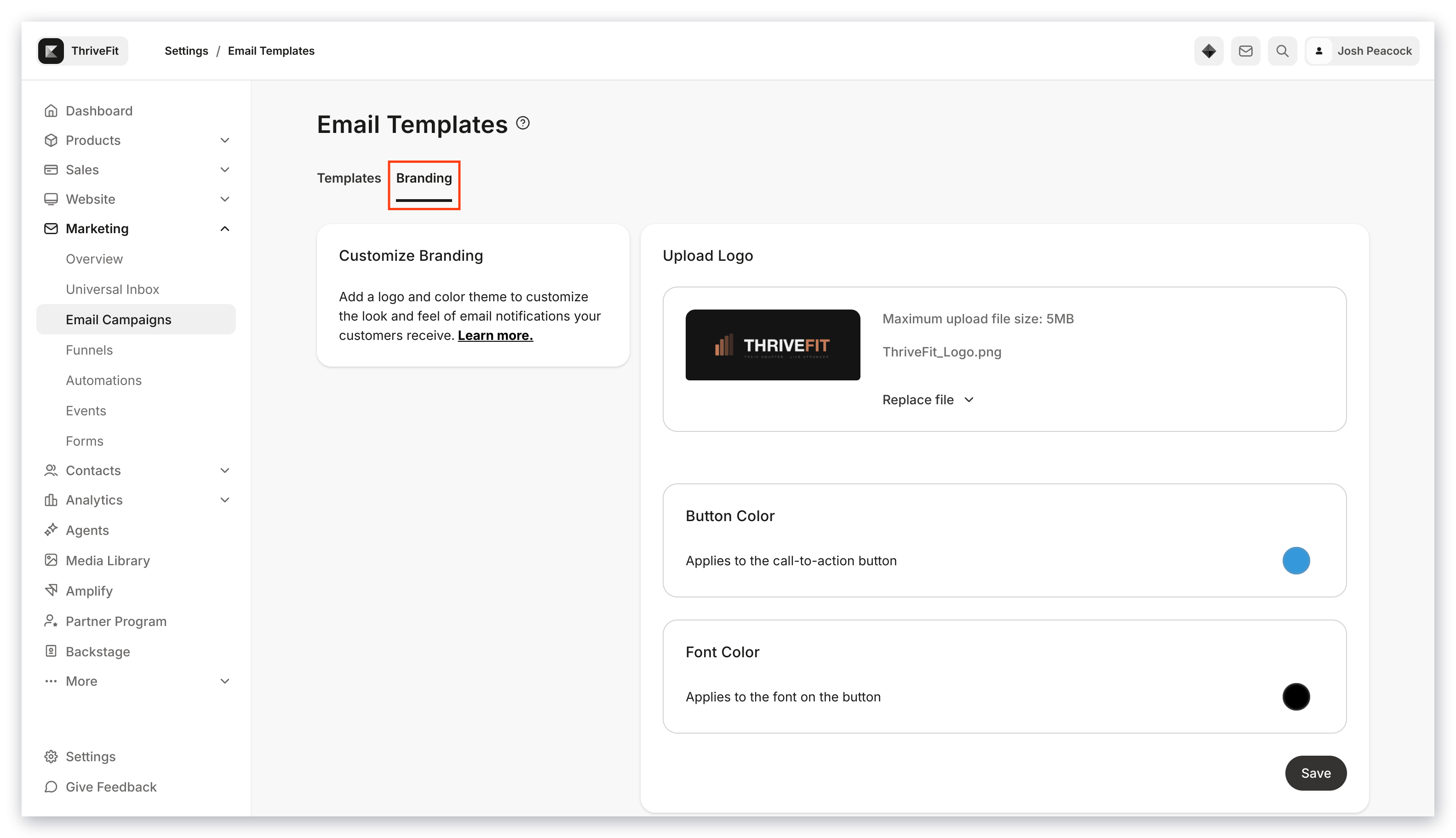 Brand logo in email templates