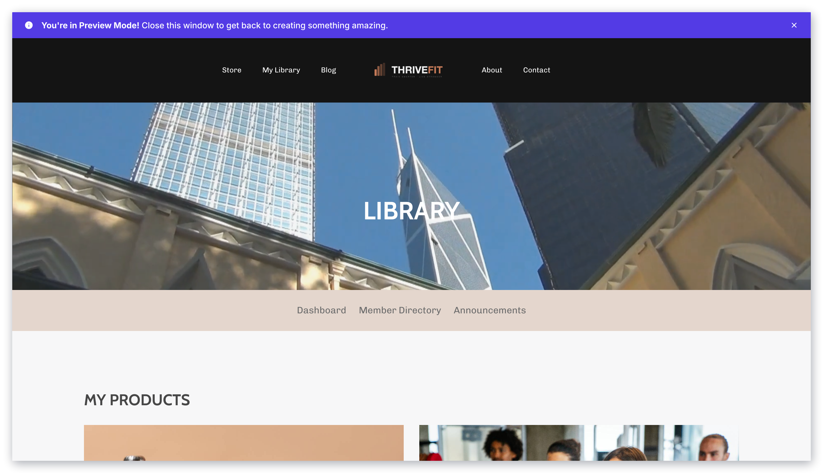 Customer library page