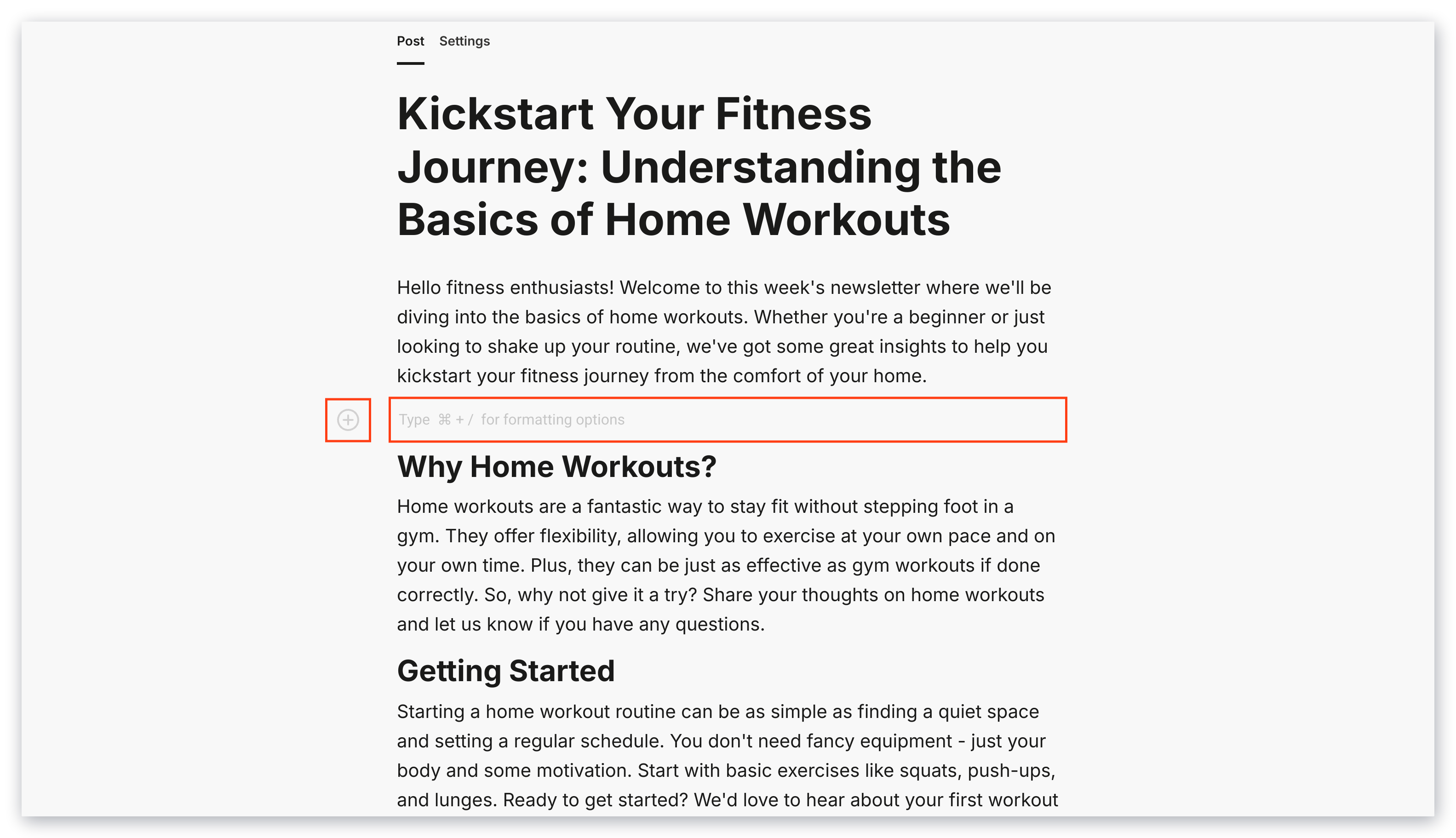Text formatting options