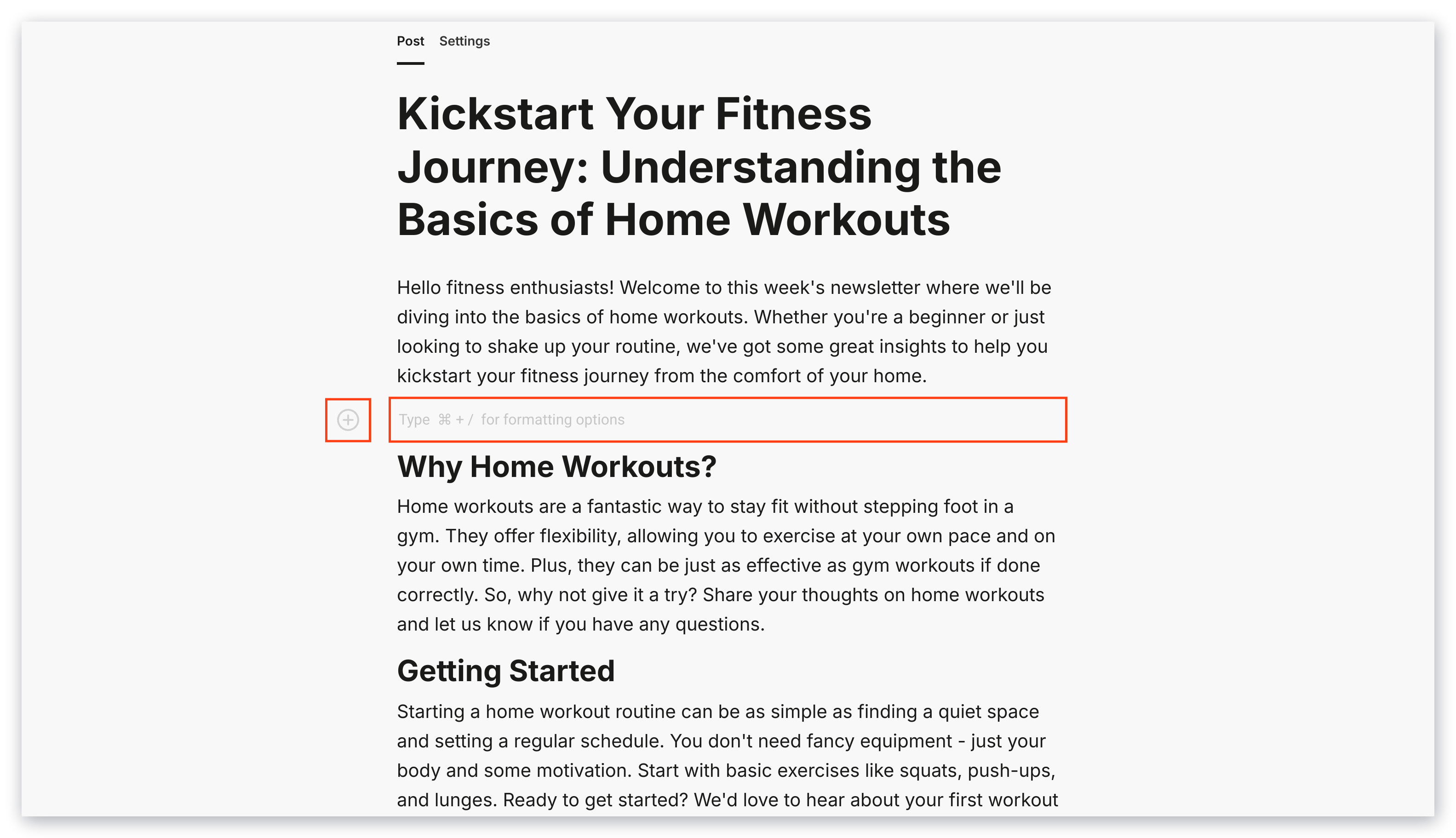 Text formatting options
