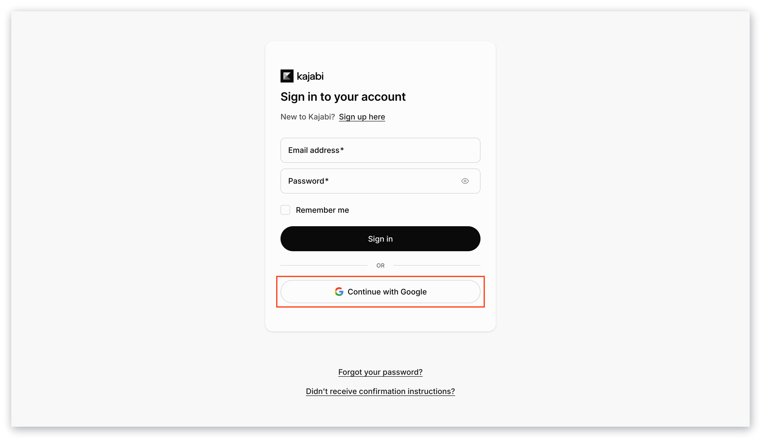 Google SSO login button