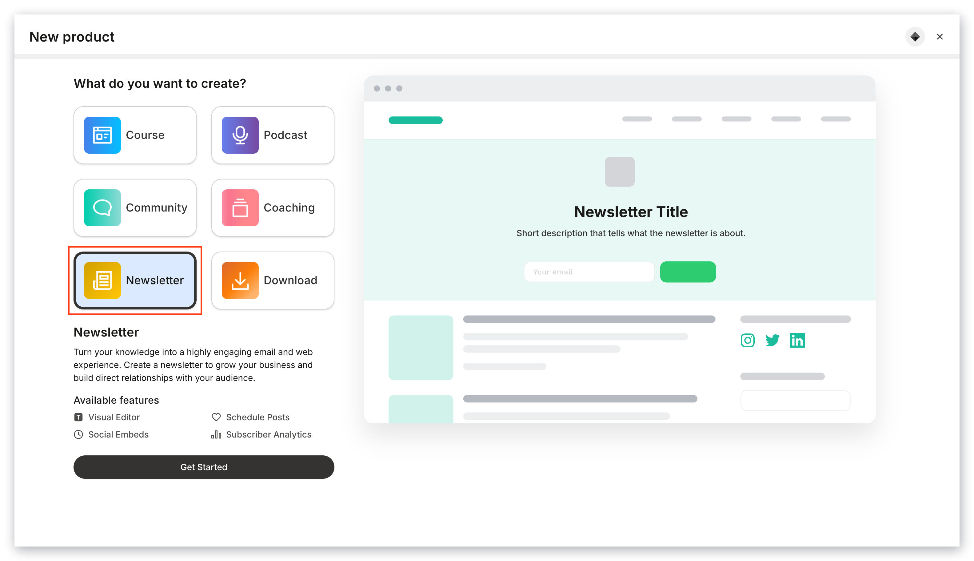 Create newsletter