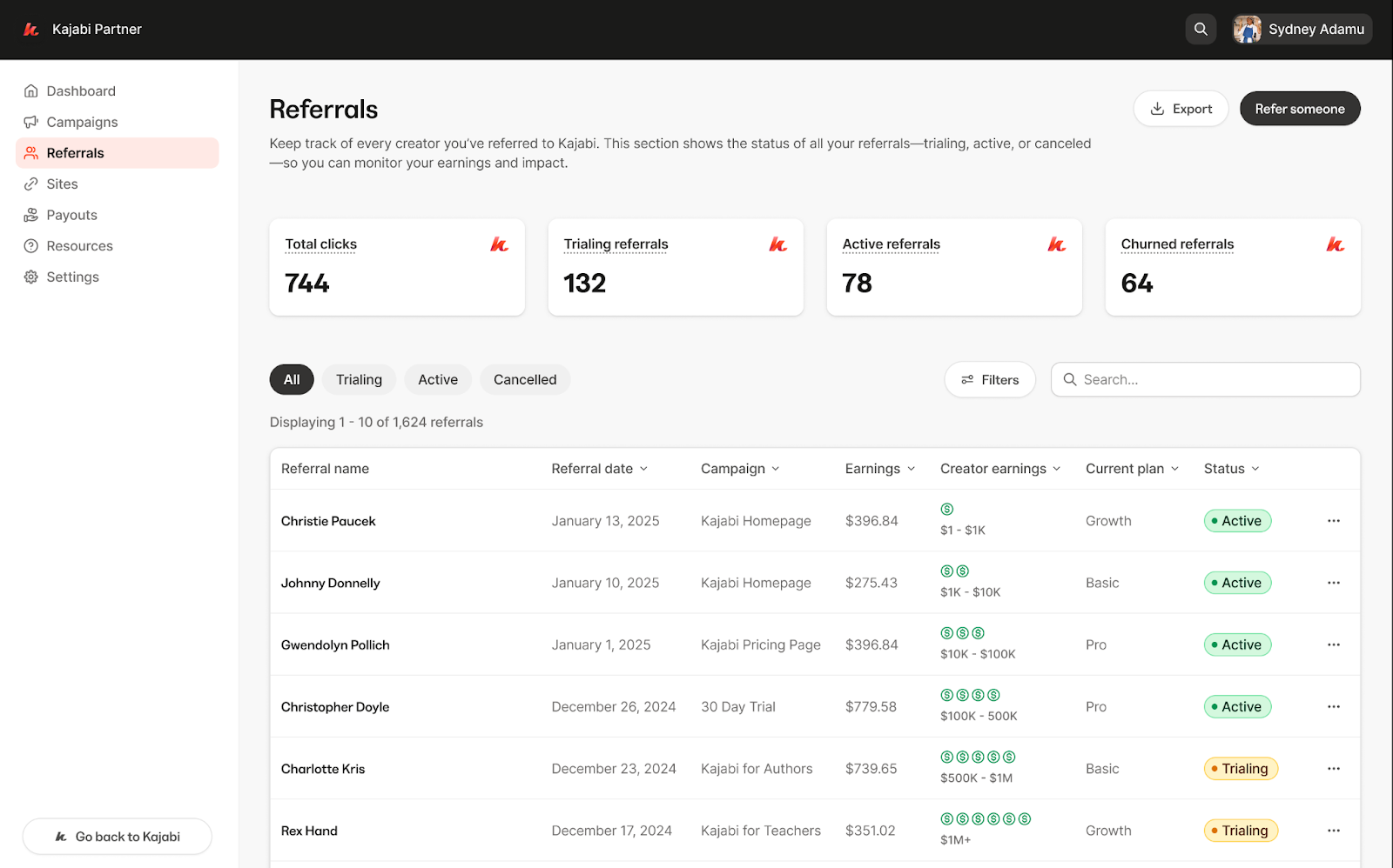 Referral Filters