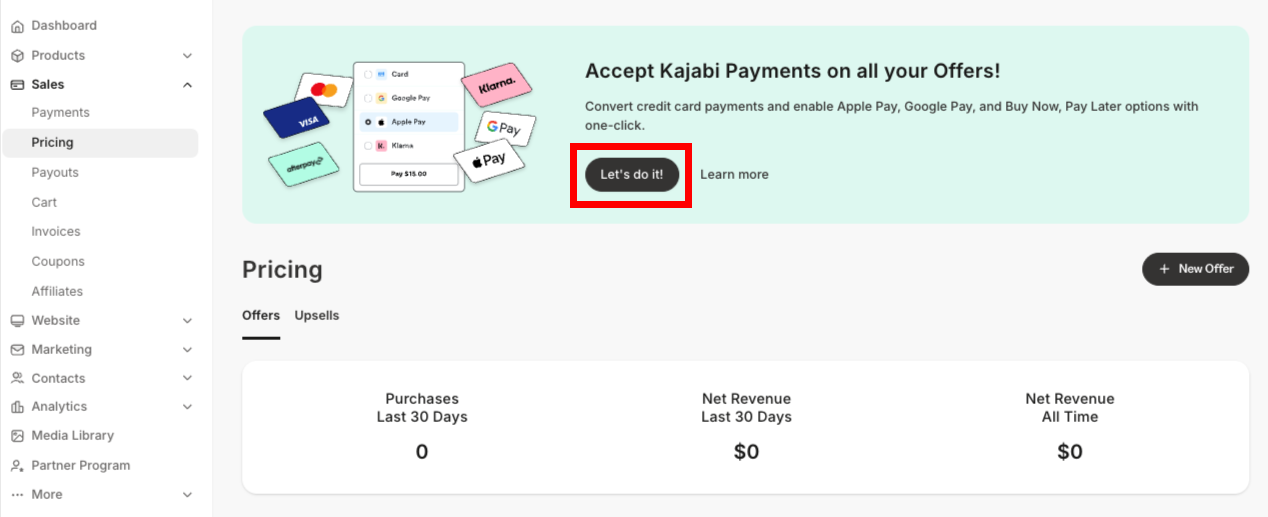 Offers Pricing Page