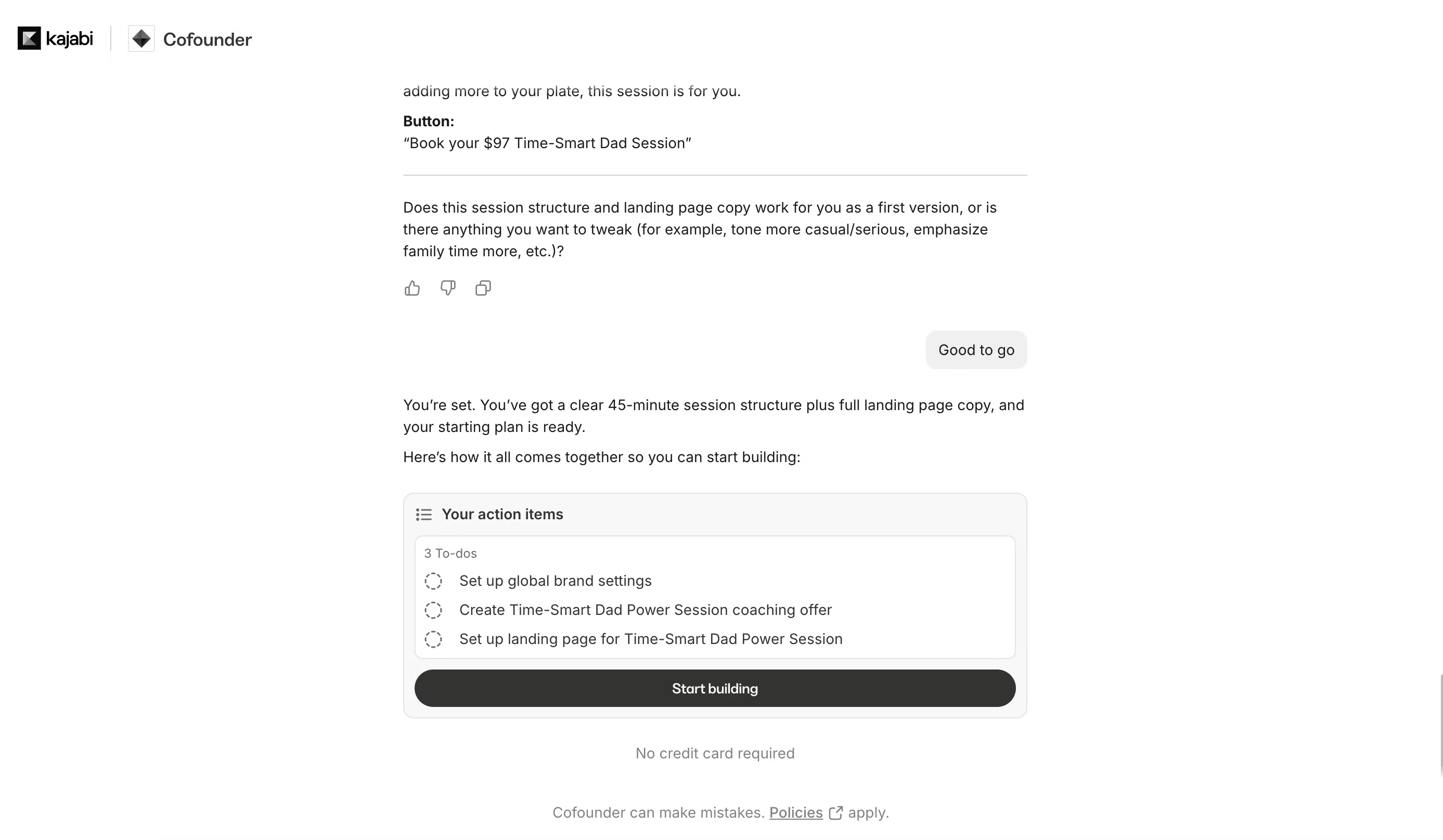 Cofounder Personalized Action Plan