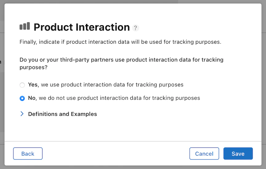 Product Interaction tracking