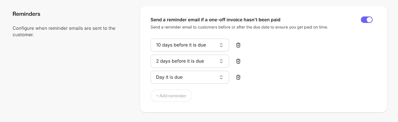 Email reminders