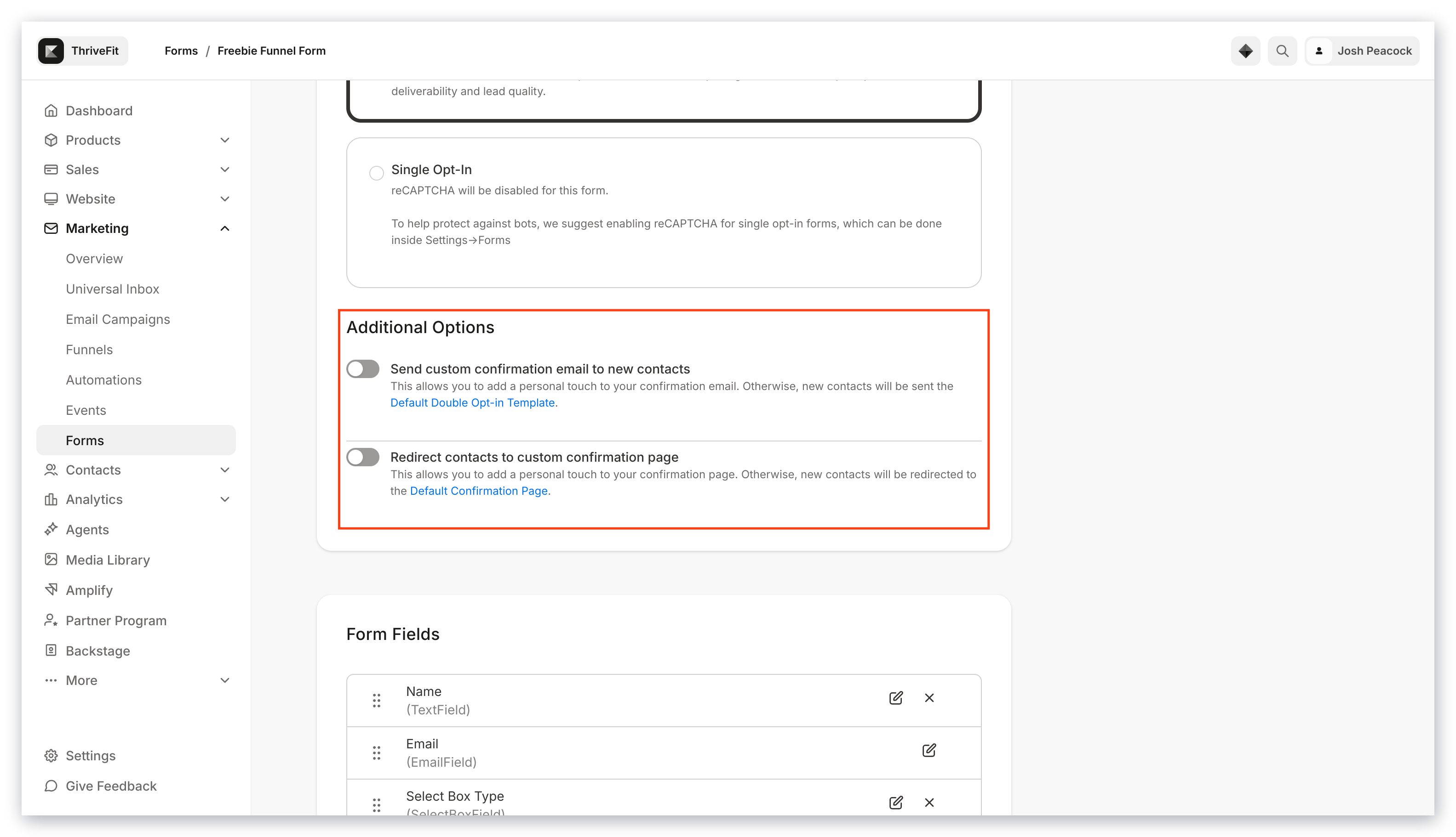 Double opt-in additional options