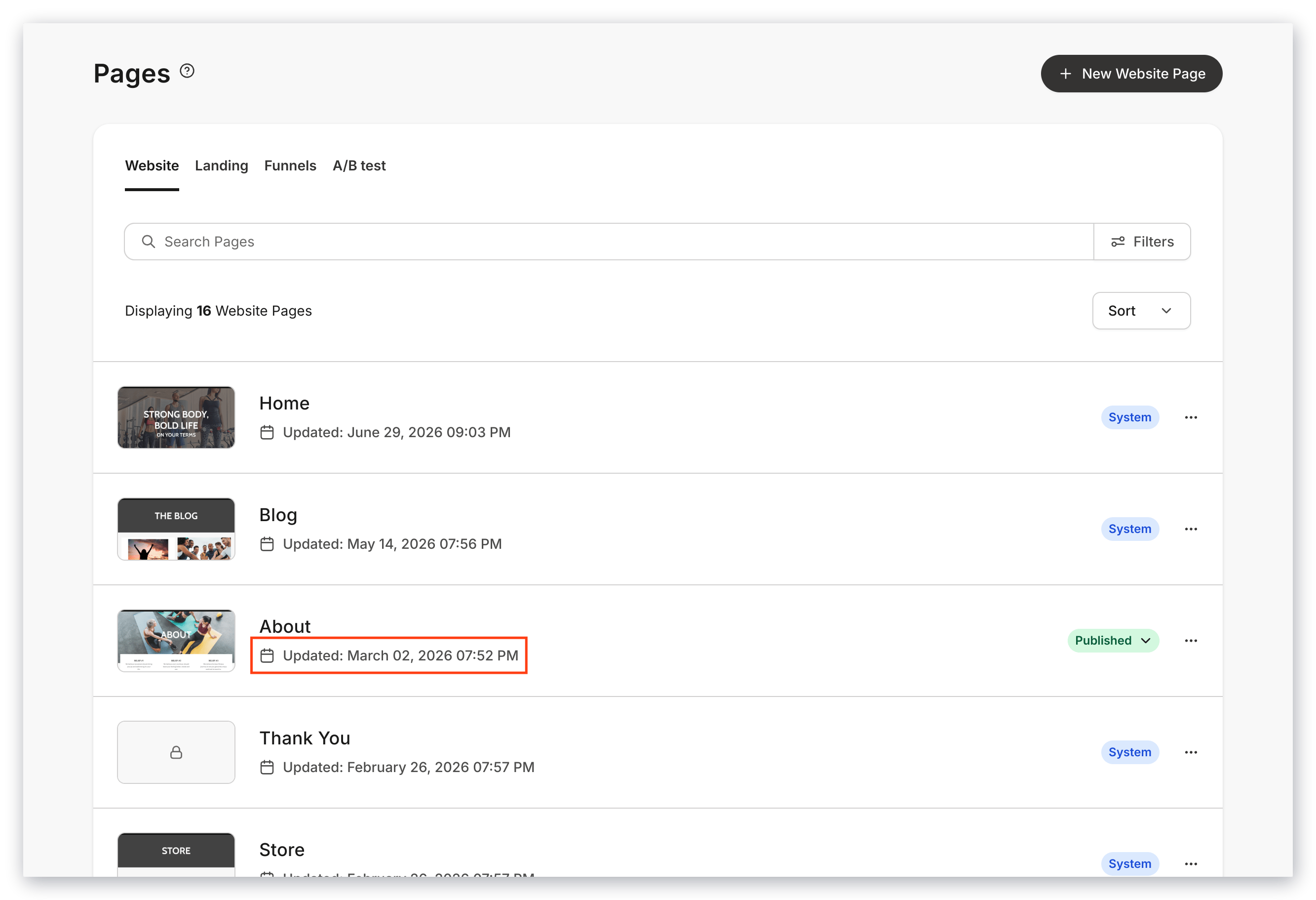 Updated timestamp example