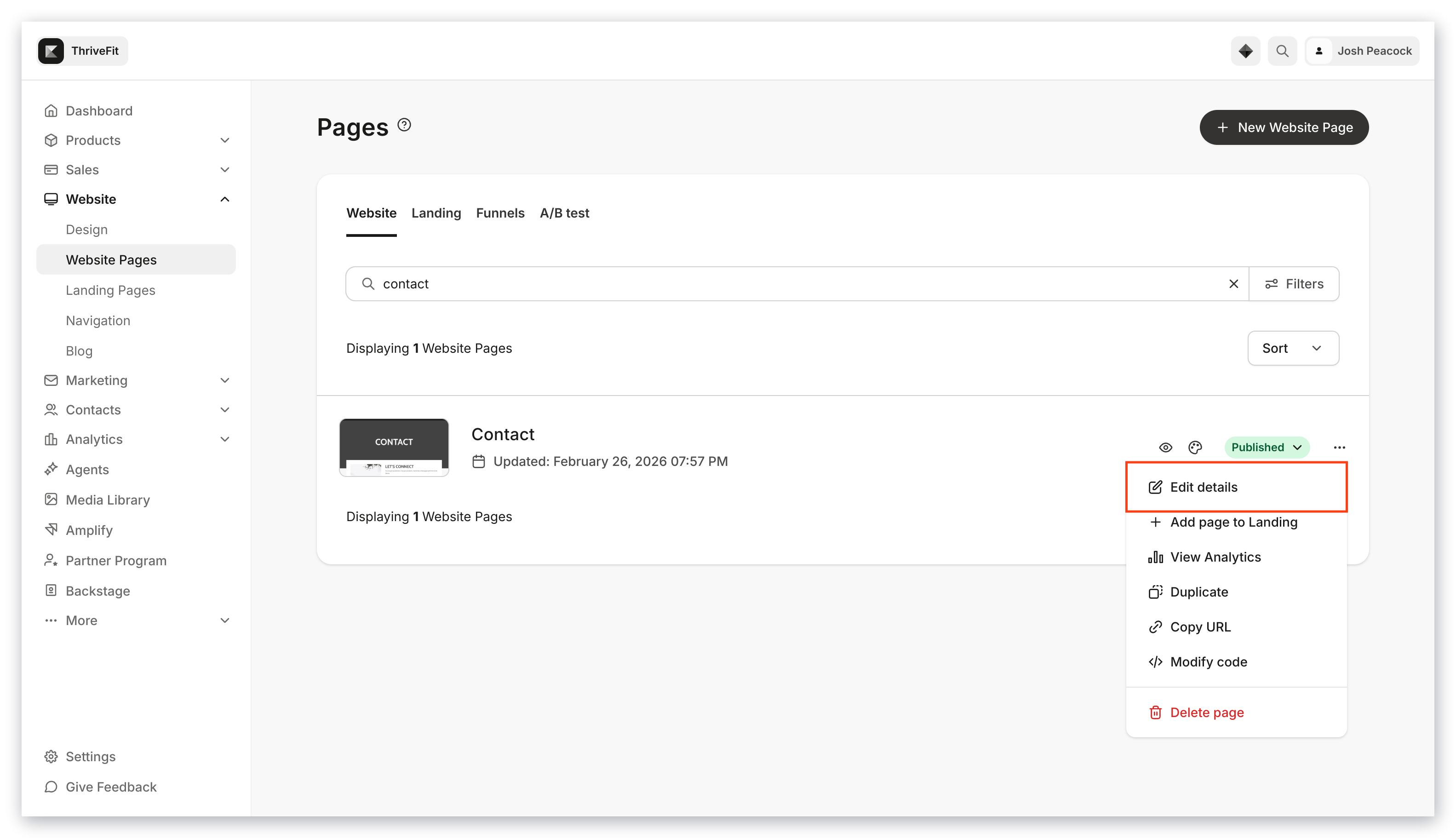 Pages details