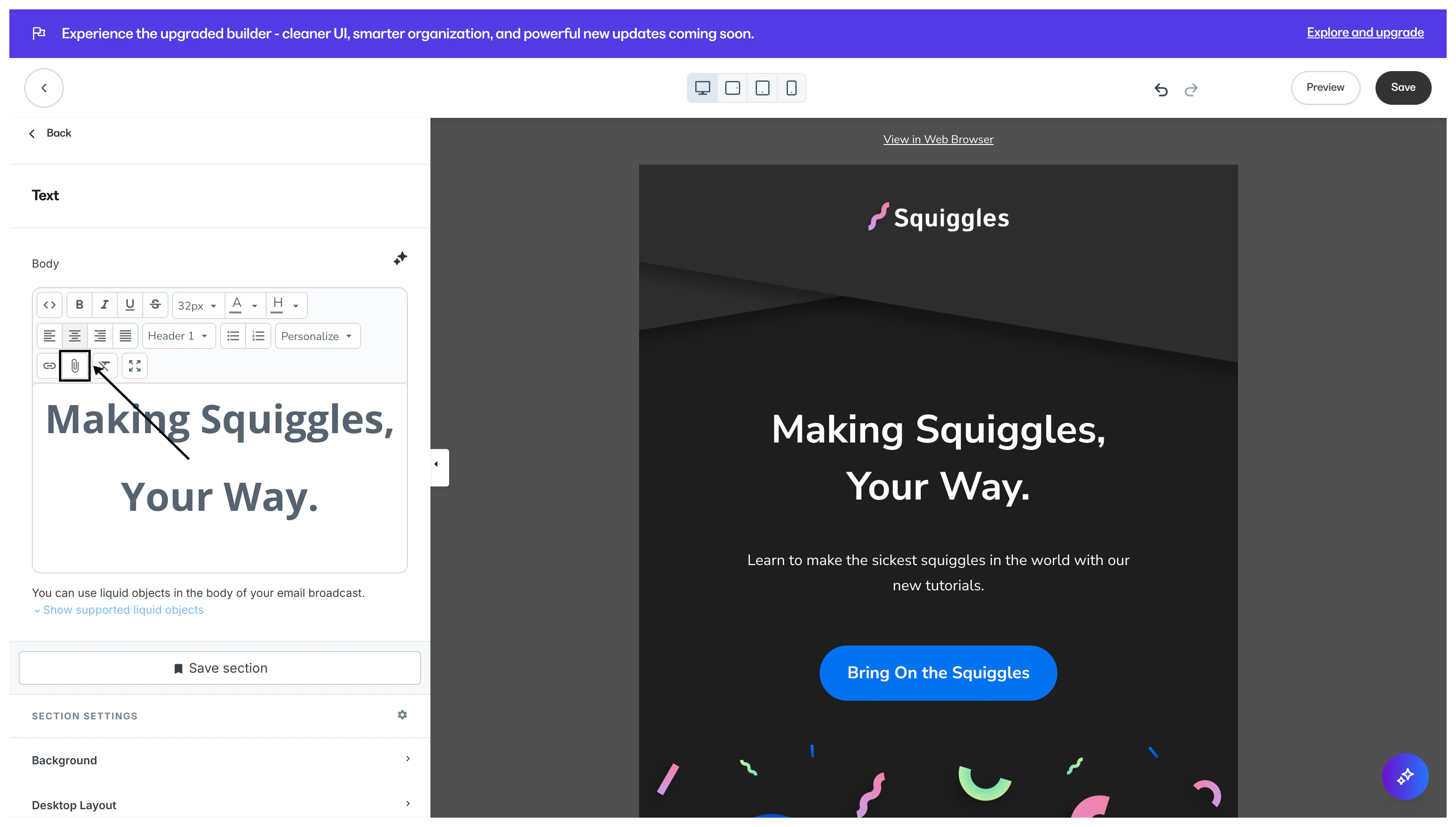 Text section download