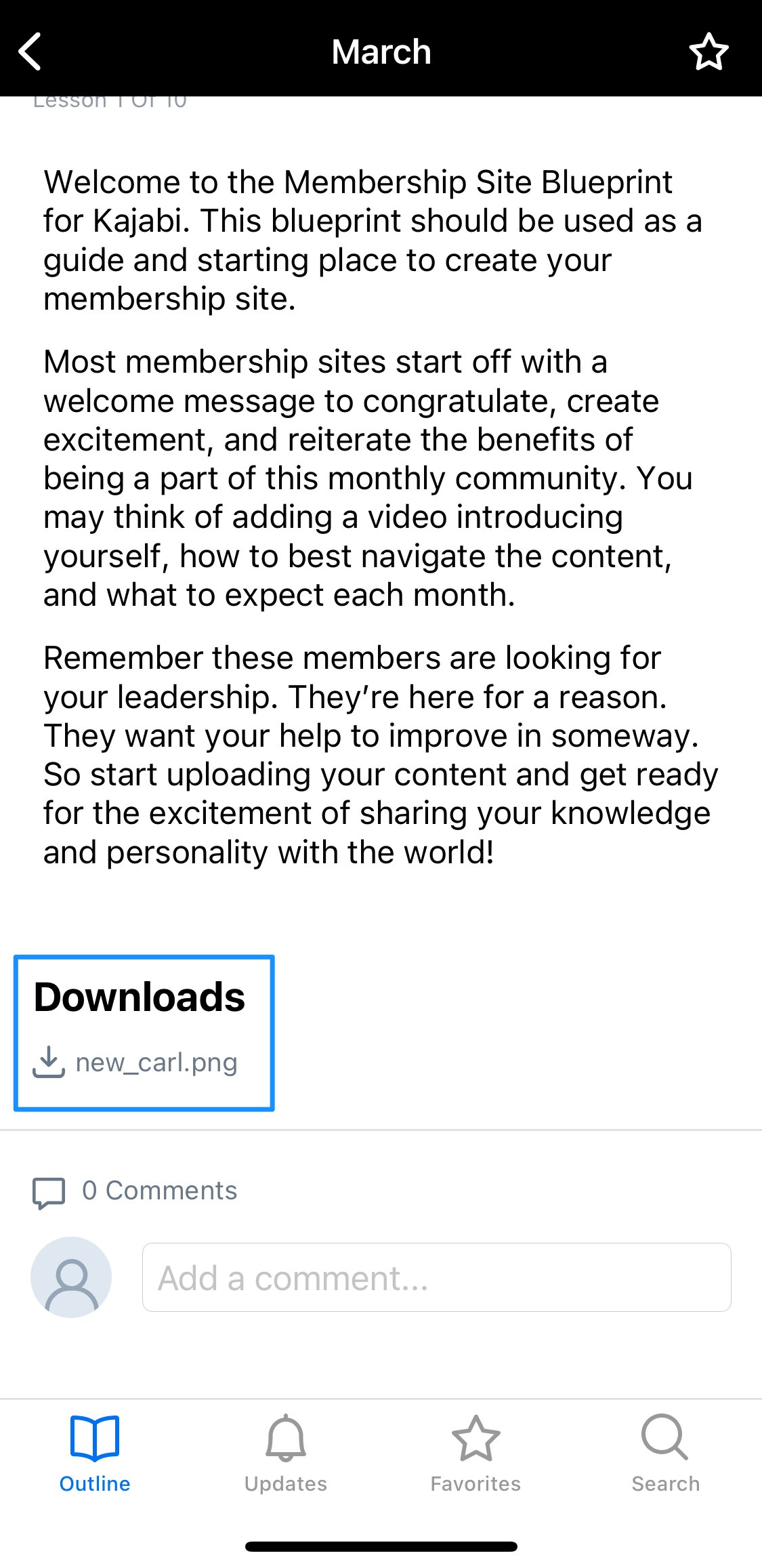 Downloads section