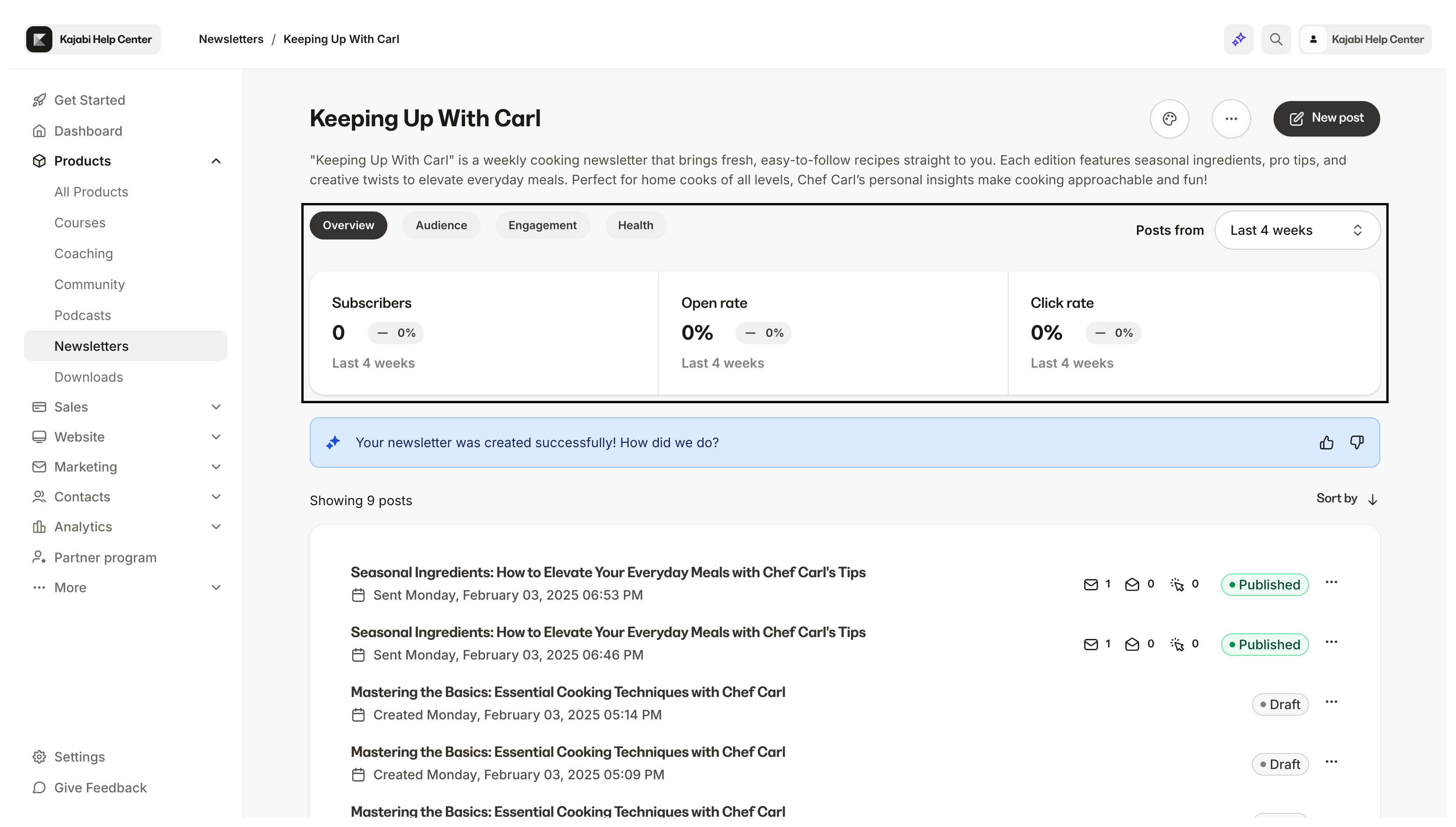 Newsletter analytics