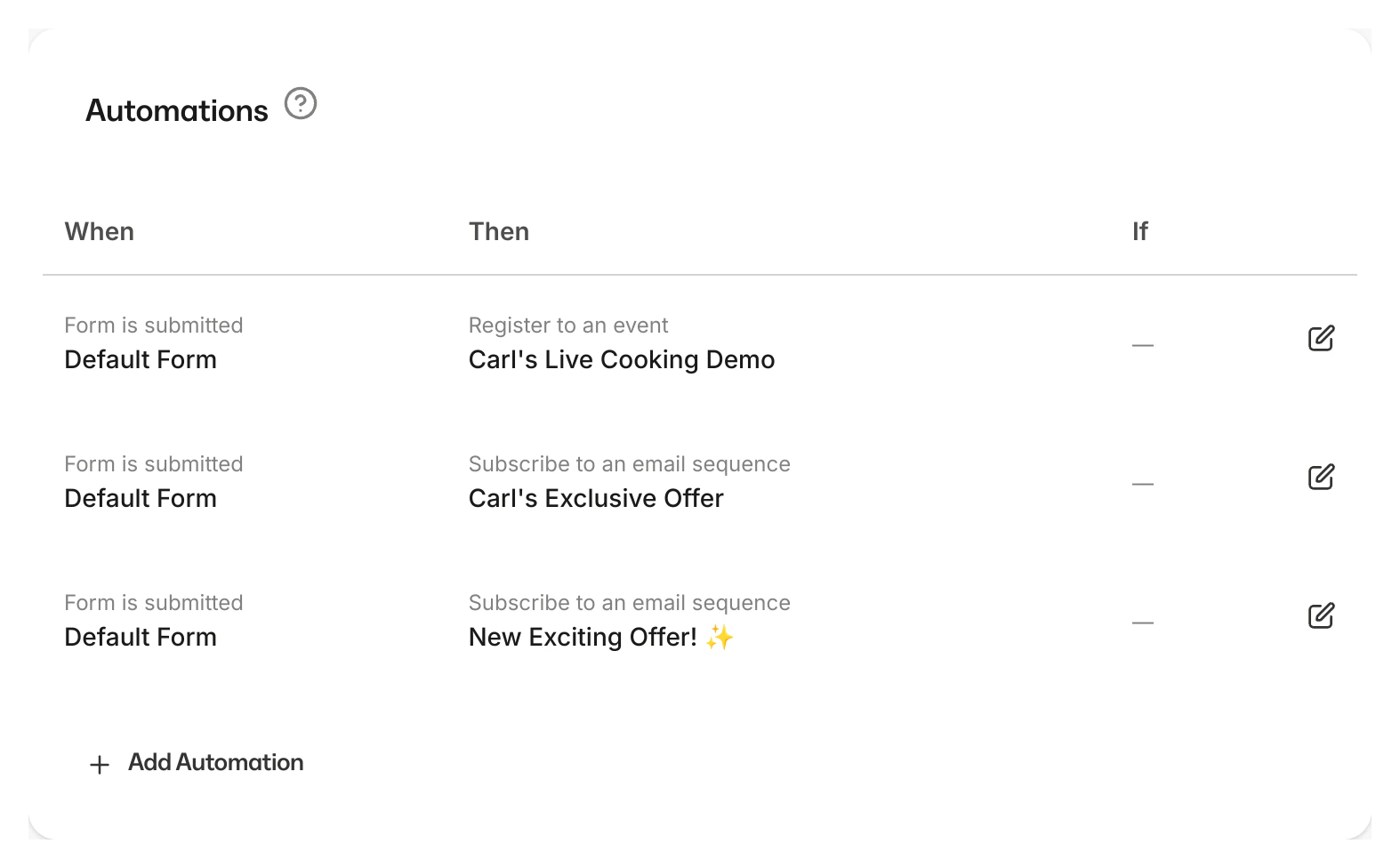 Email sequences based on form answers