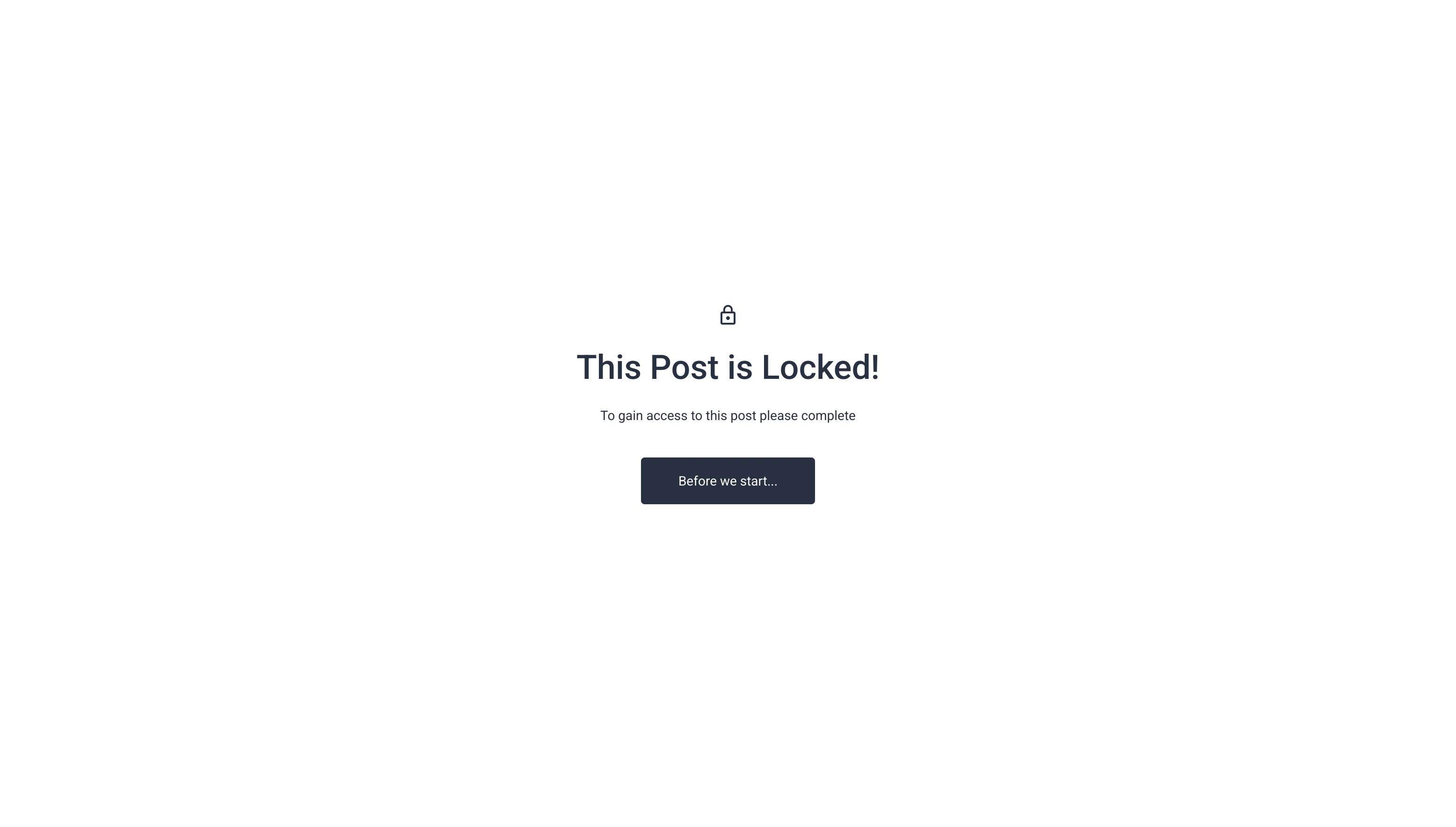 This Post is Locked message