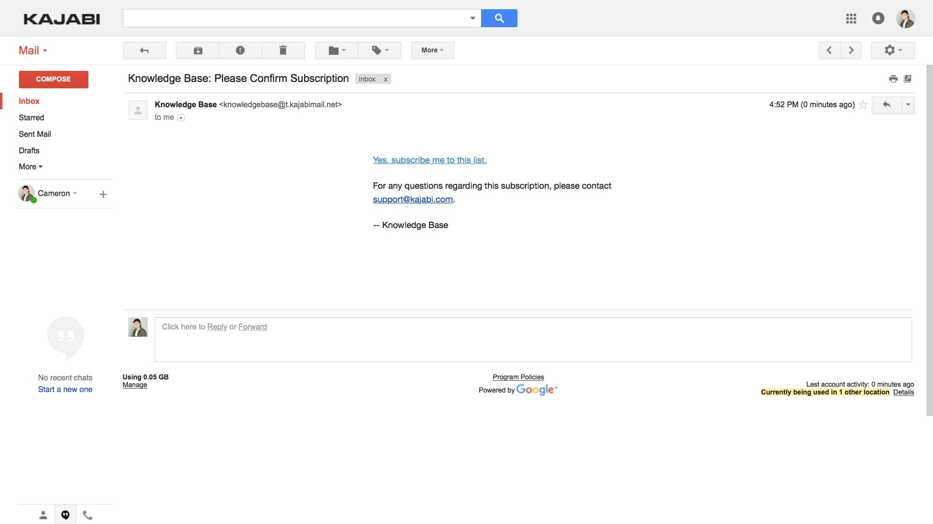 Default double opt-in email