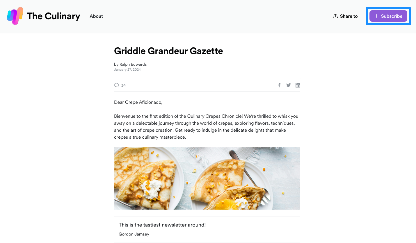 Newsletter subscribe button