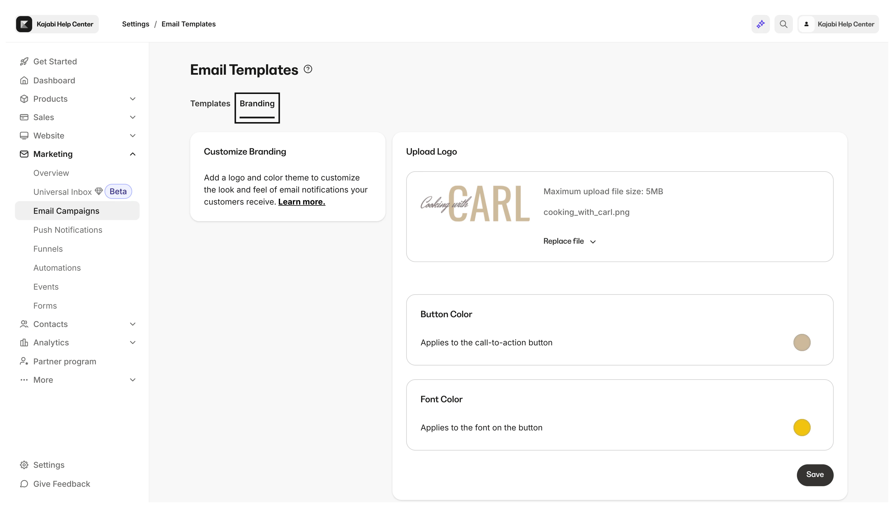 Brand logo in email templates