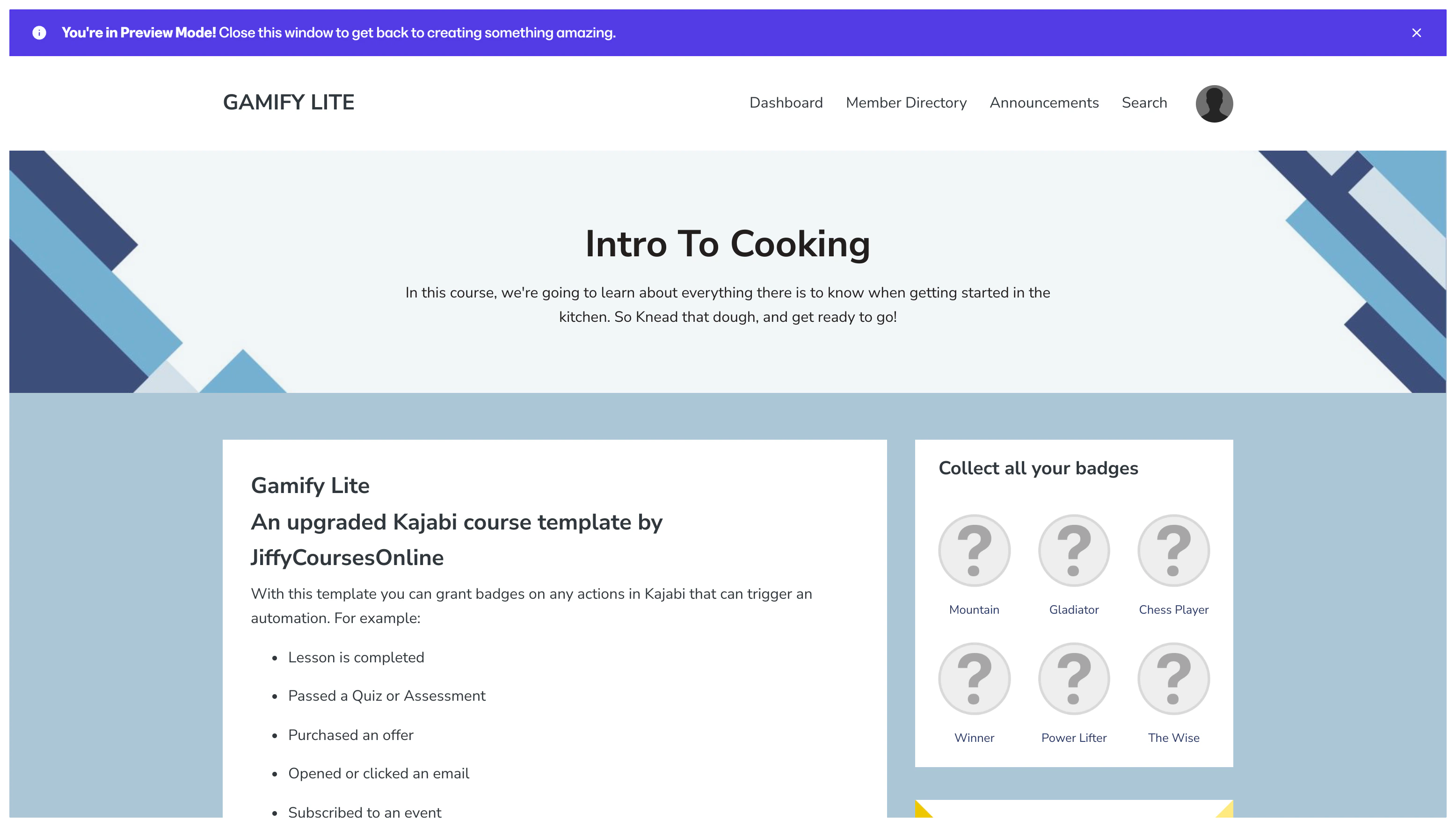 Gamify Lite template