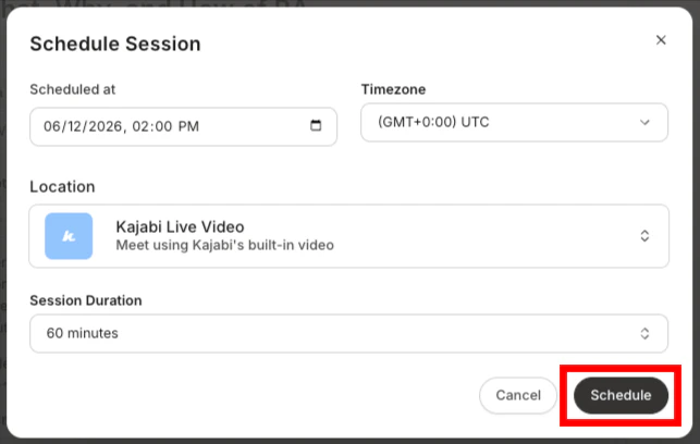 Schedule Live Session