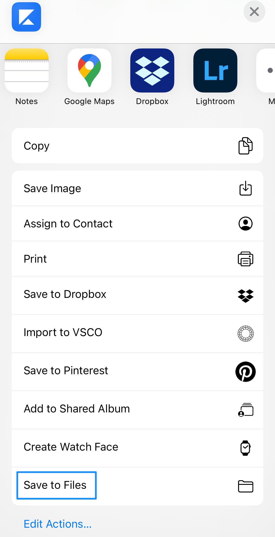 Save options