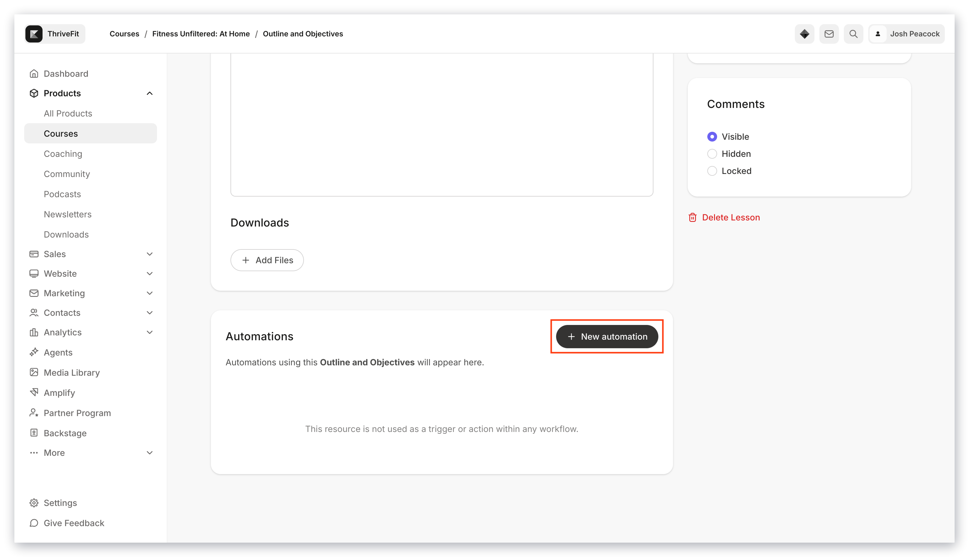 Course Lessons automation