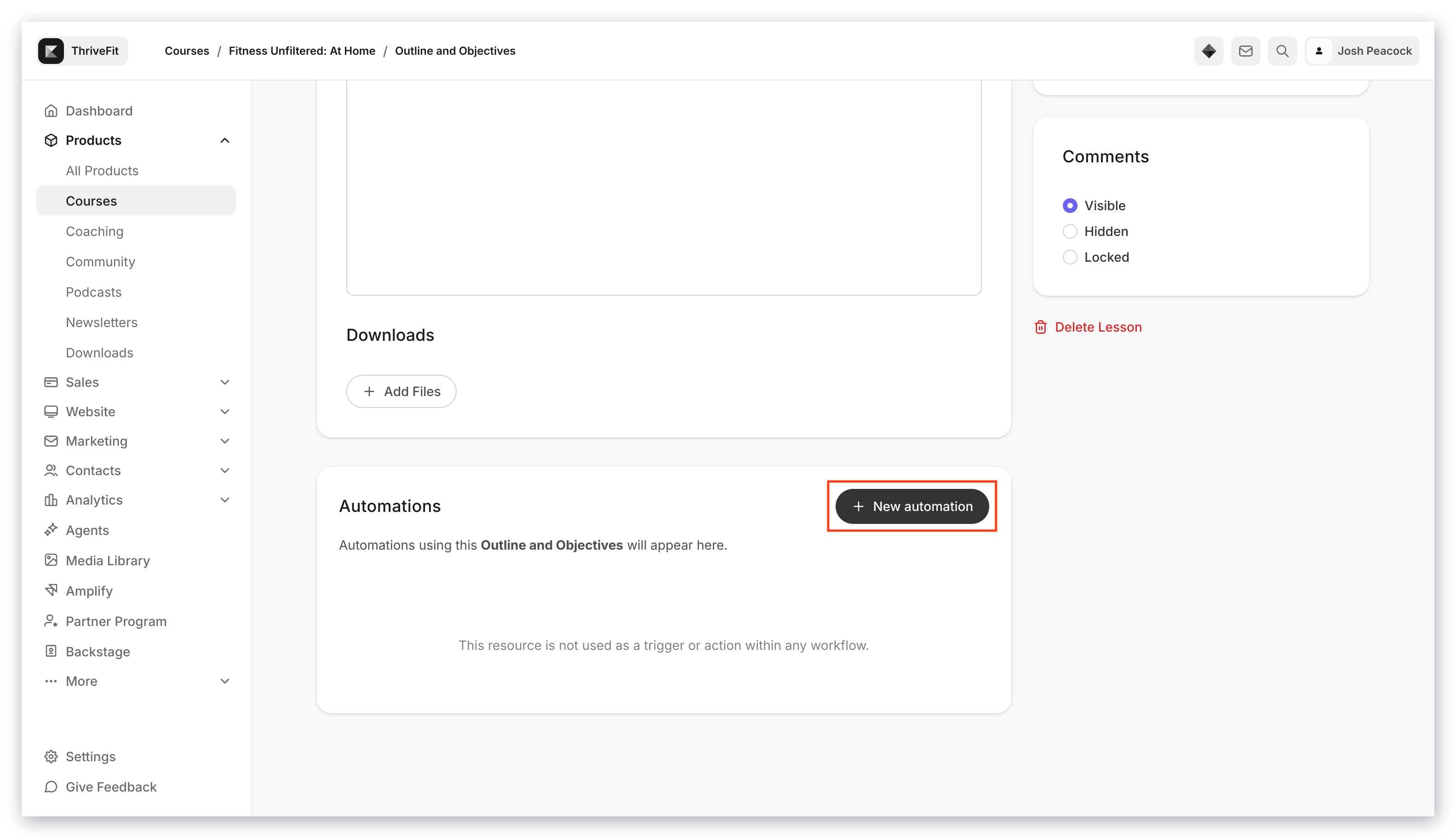 Course Lessons automation