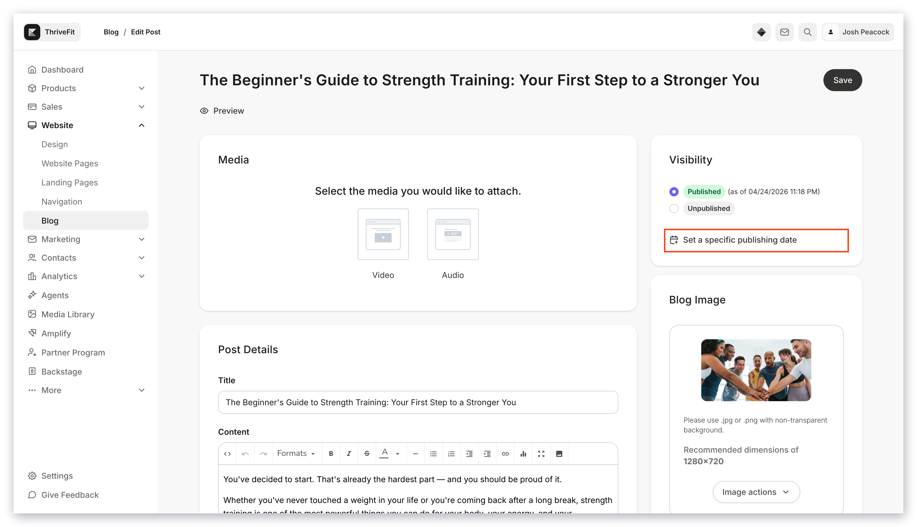 Set a Specific Publishing Date