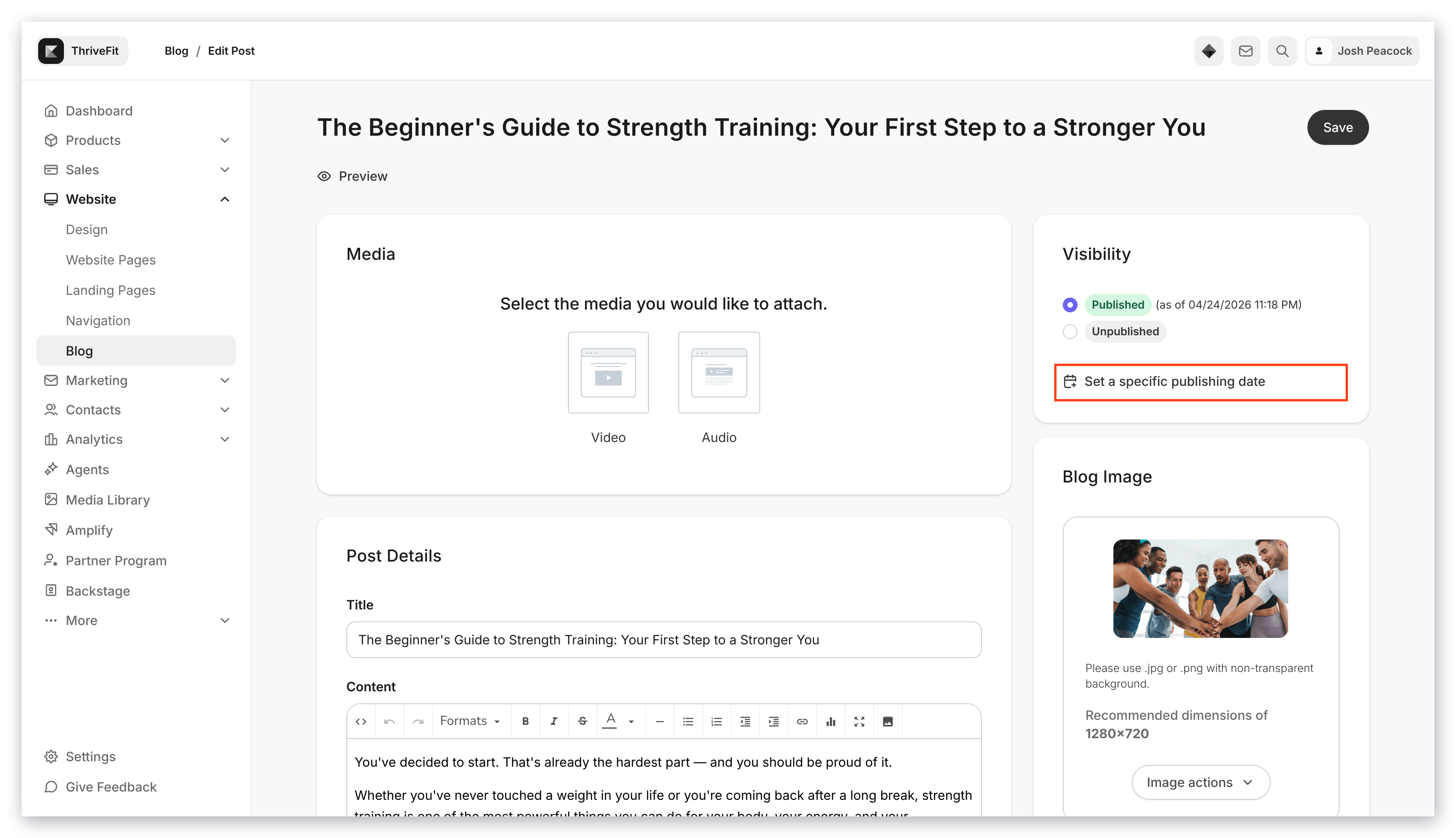 Set a Specific Publishing Date