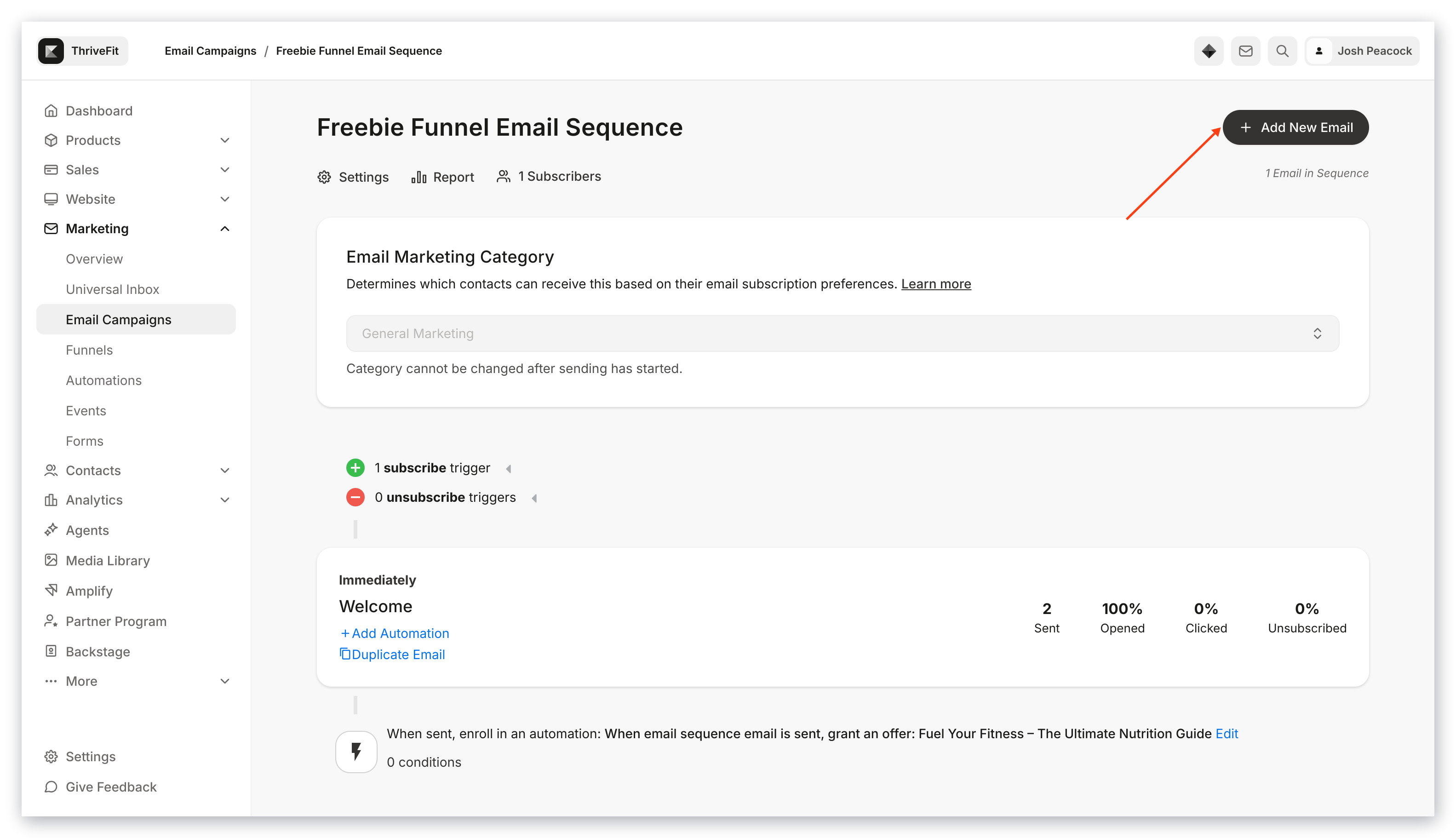 Add New Email to Sequence