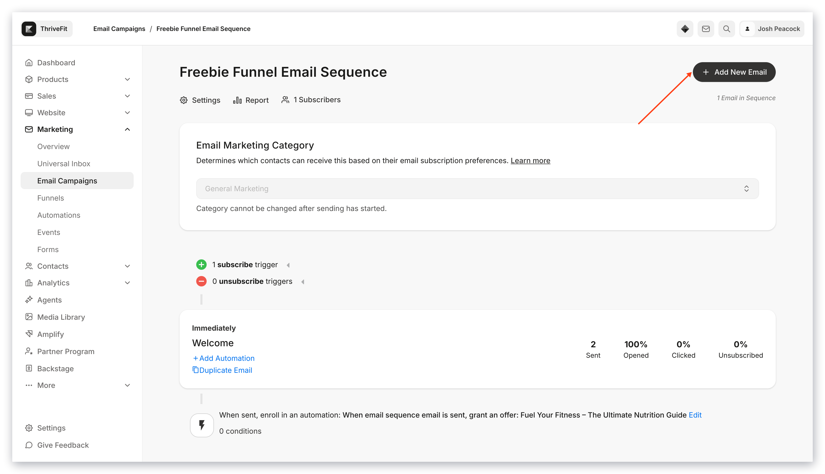 Add New Email to Sequence