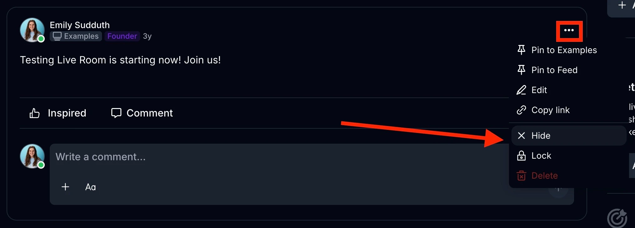 Post moderation options