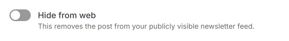 Hide from web toggle off