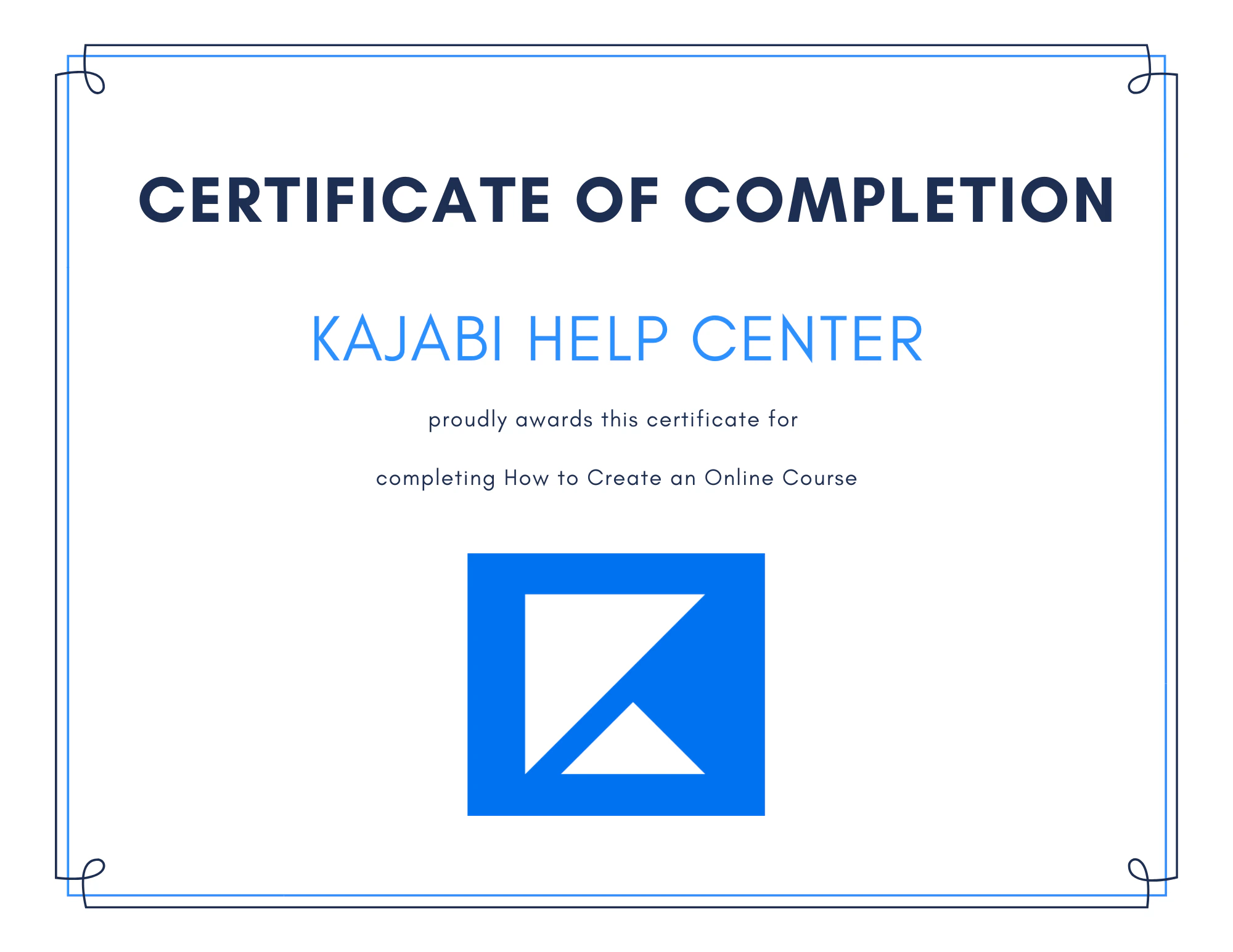 Certificate of Completion