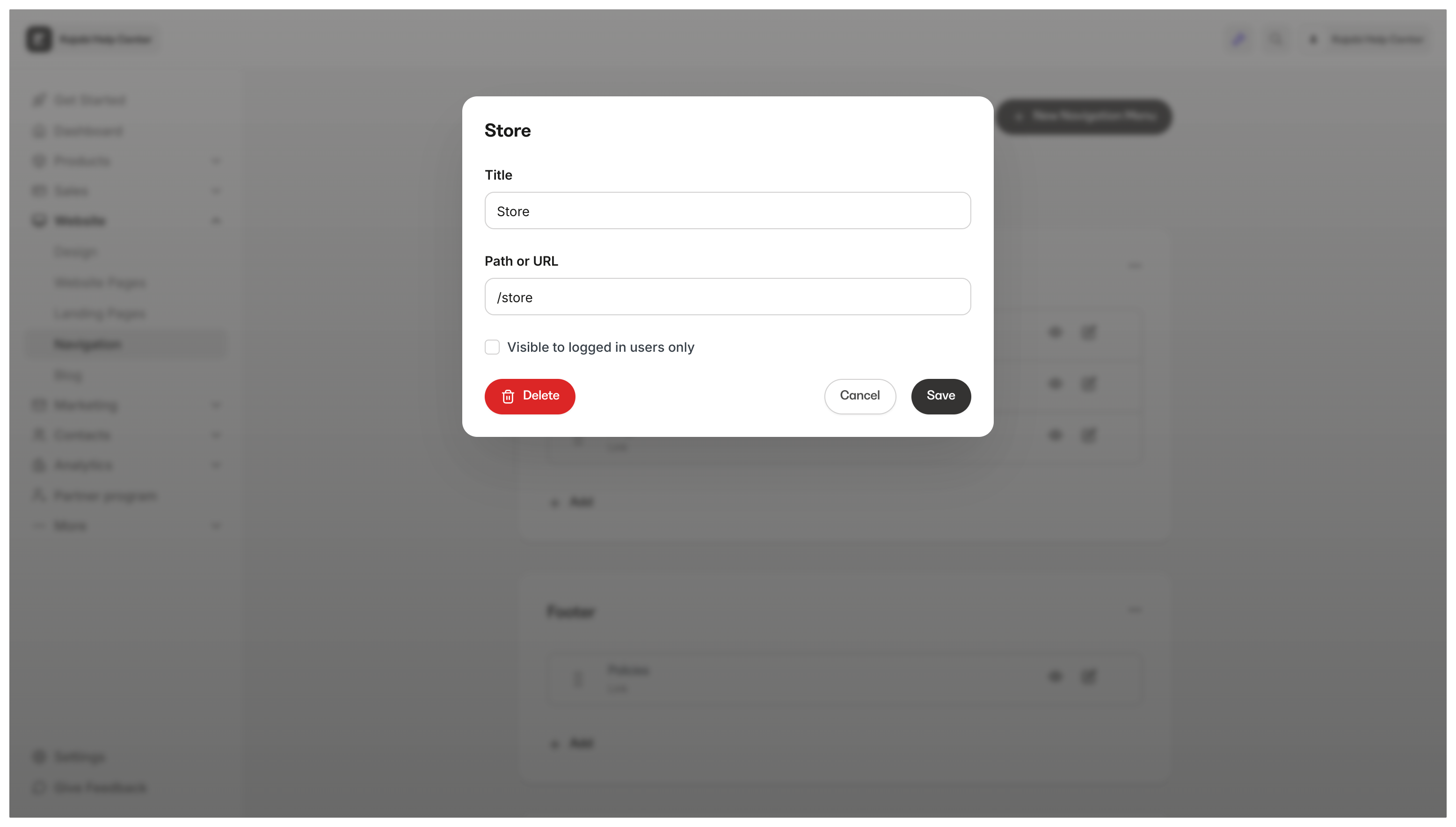 Kajabi admin links edit