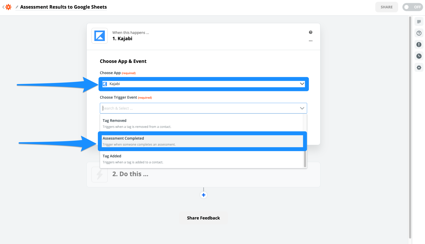 Select Kajabi account