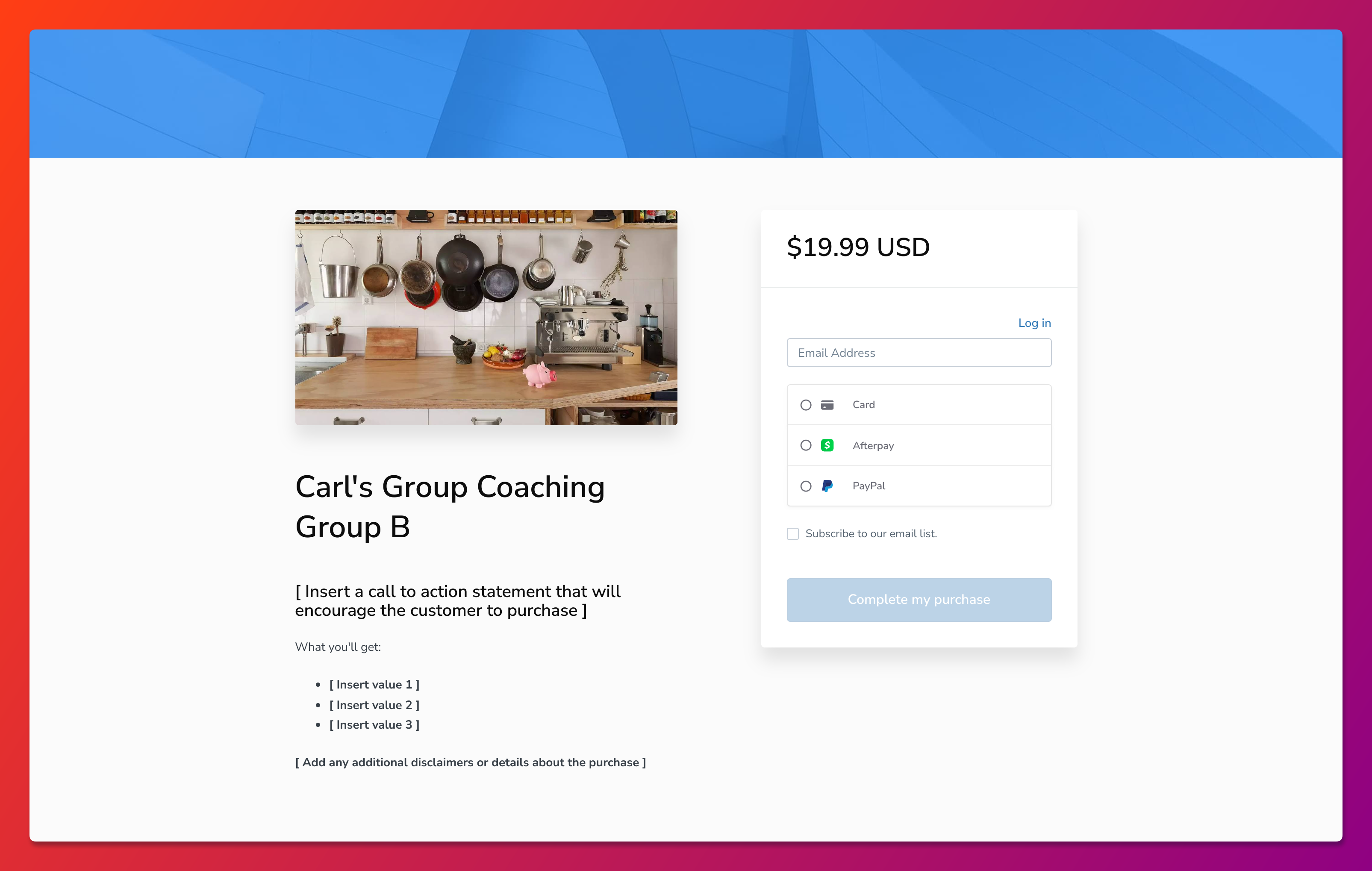 PayPal checkout option